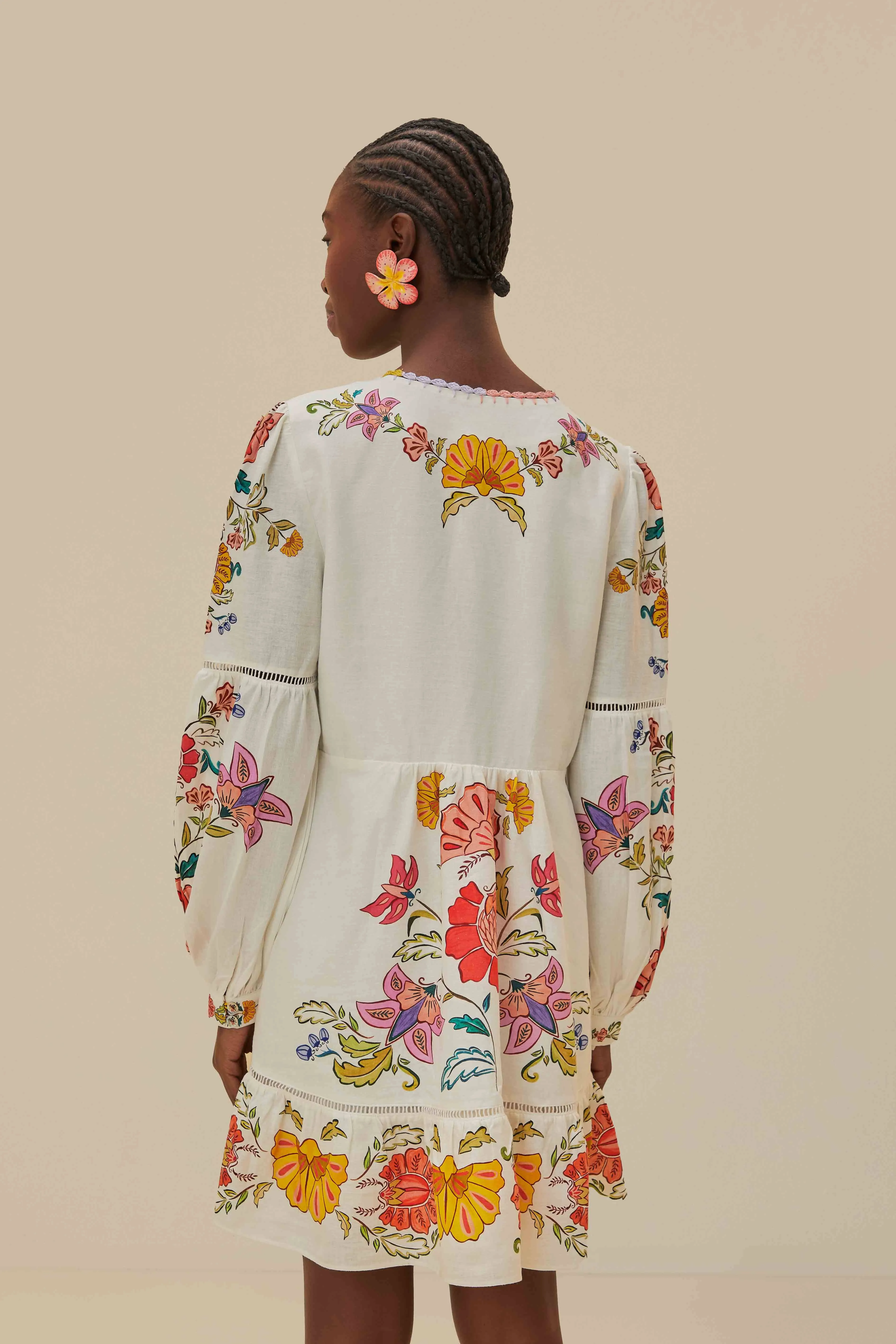 Off-White Floral Insects Mini Dress Fresh Vibes Play Mode