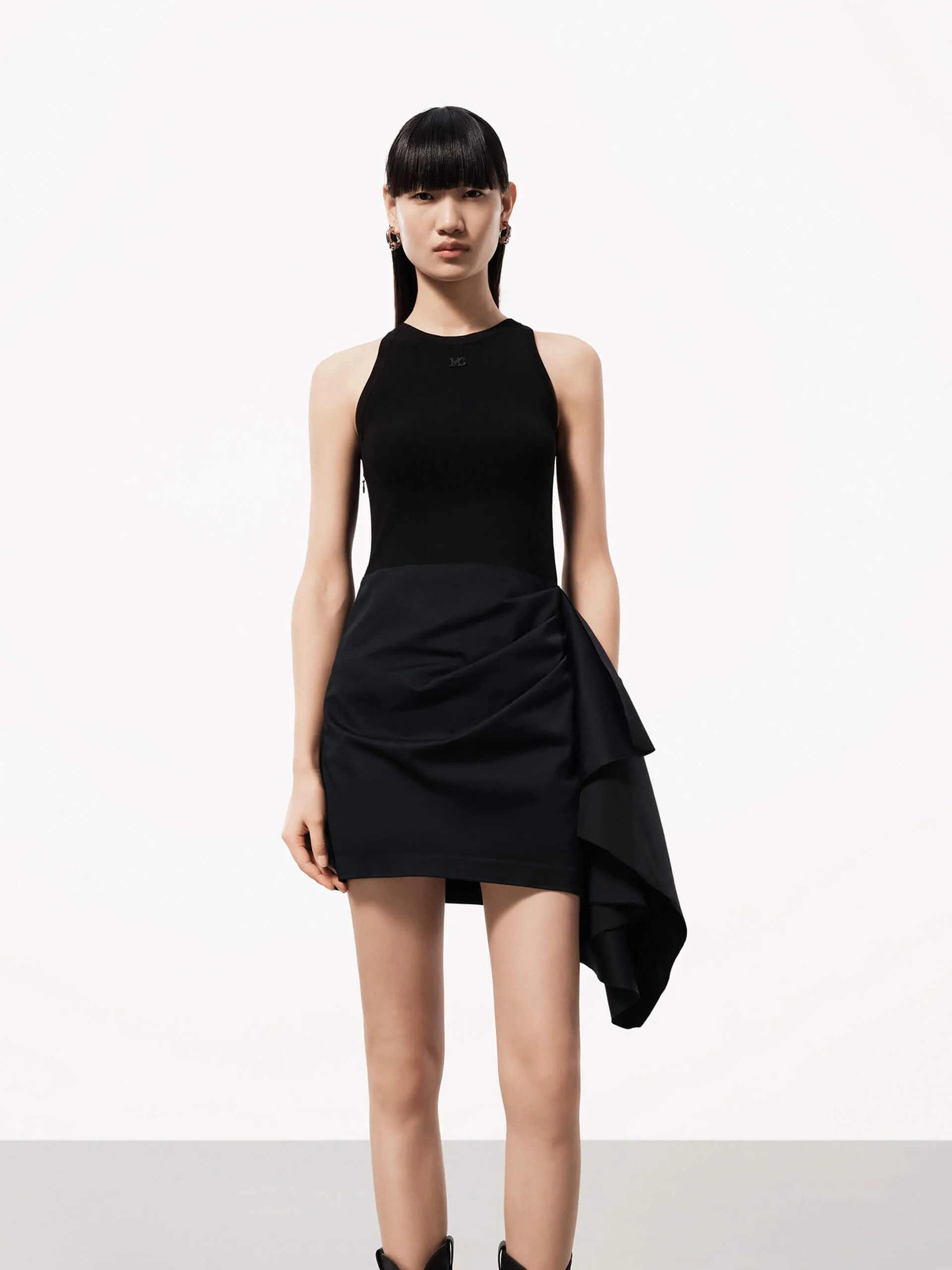 Edge Mood Pleated Detail Mini Dress