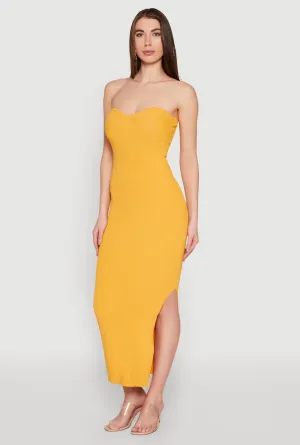 Sunset Peak casual beachwear Side Slit Maxi Tube Dress