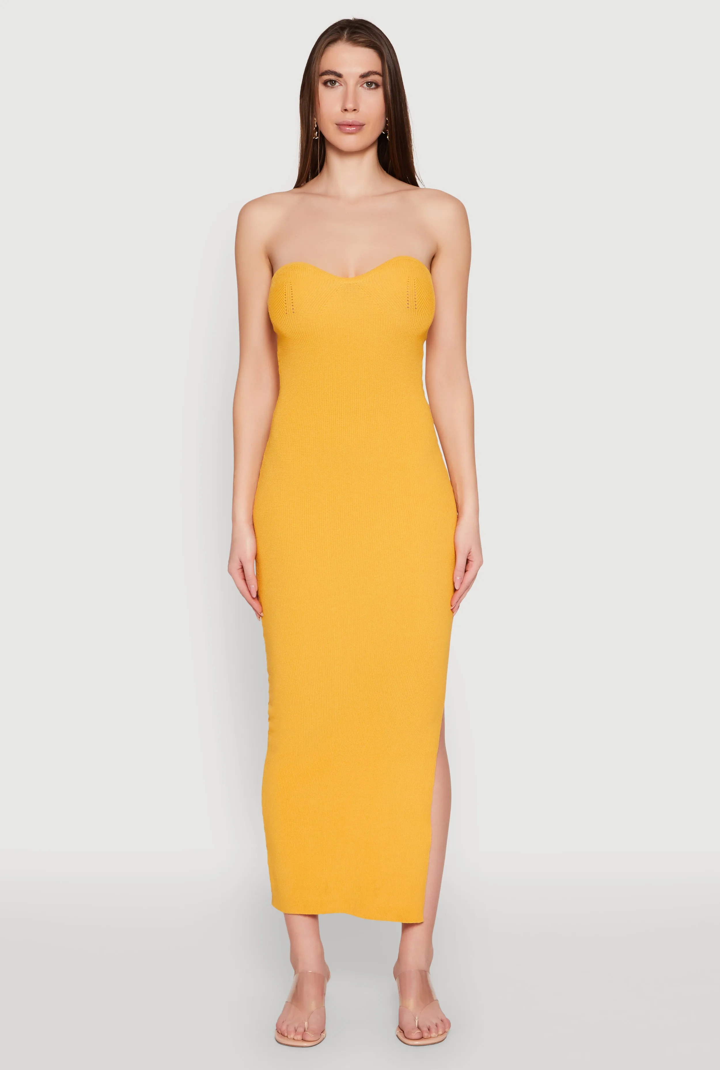 Side Slit Maxi Tube Dress Paper Wall This dress is the perfect addition to any wardrobe for those who value both style and comfort