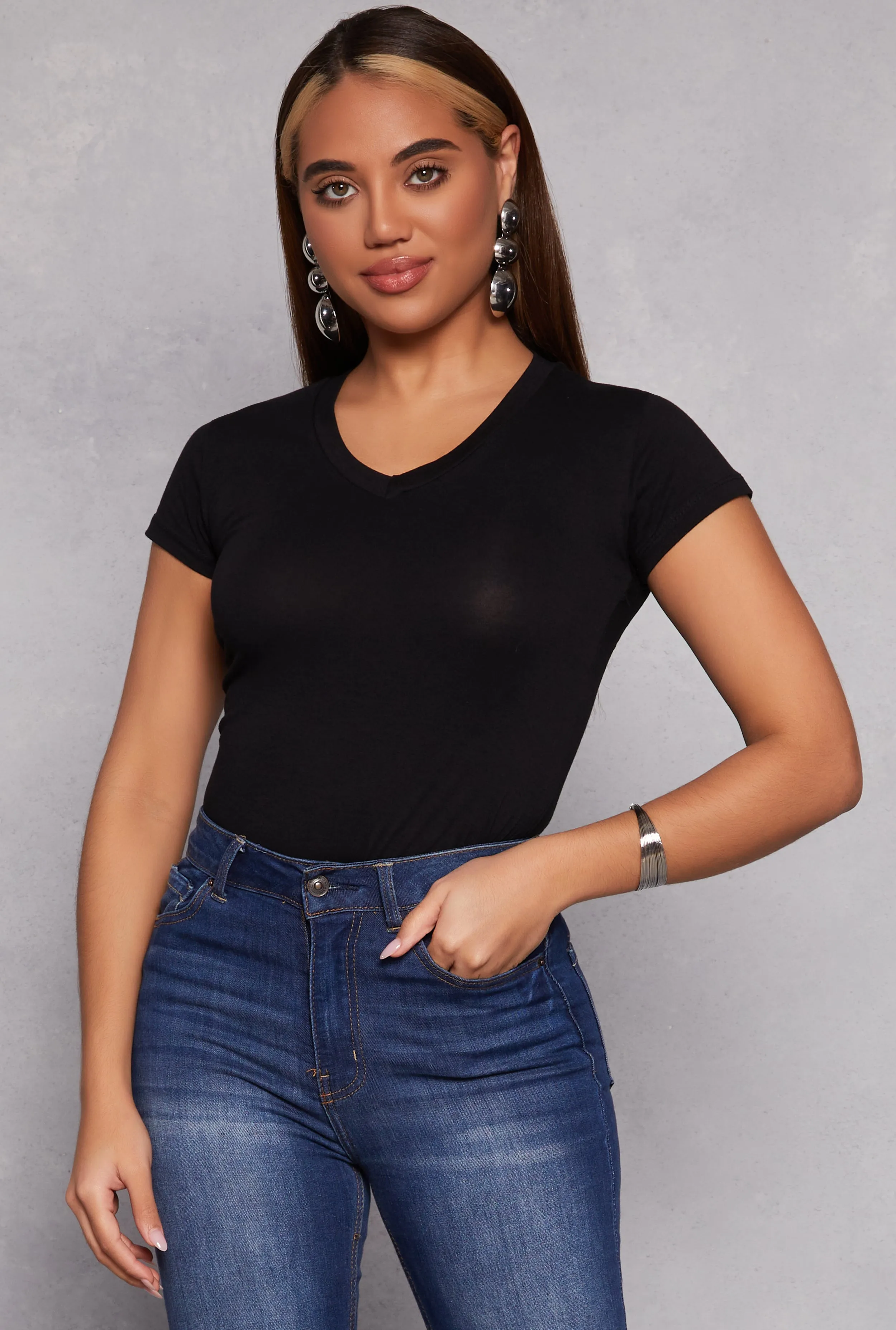 AllWeatherComfort warm weather Short Sleeve V Neck Top