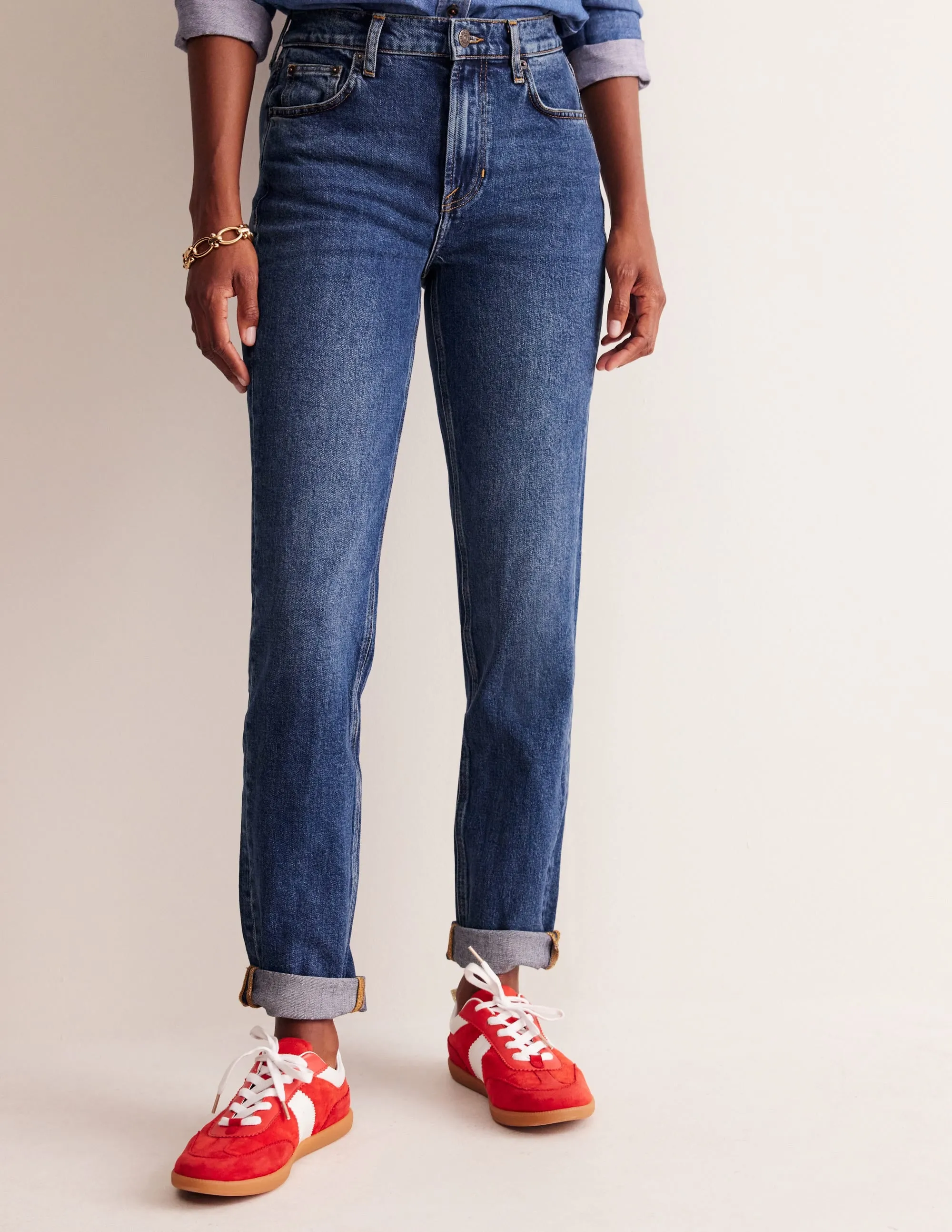 Responsible Denim Production Low Impact Dye Girlfriend Jeans-Mid Vintage