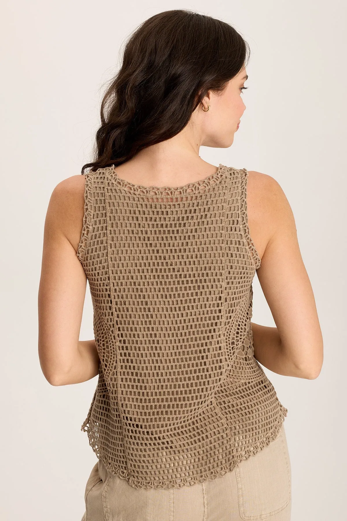 SweatWickingLining Grazie Crochet Layered Tank