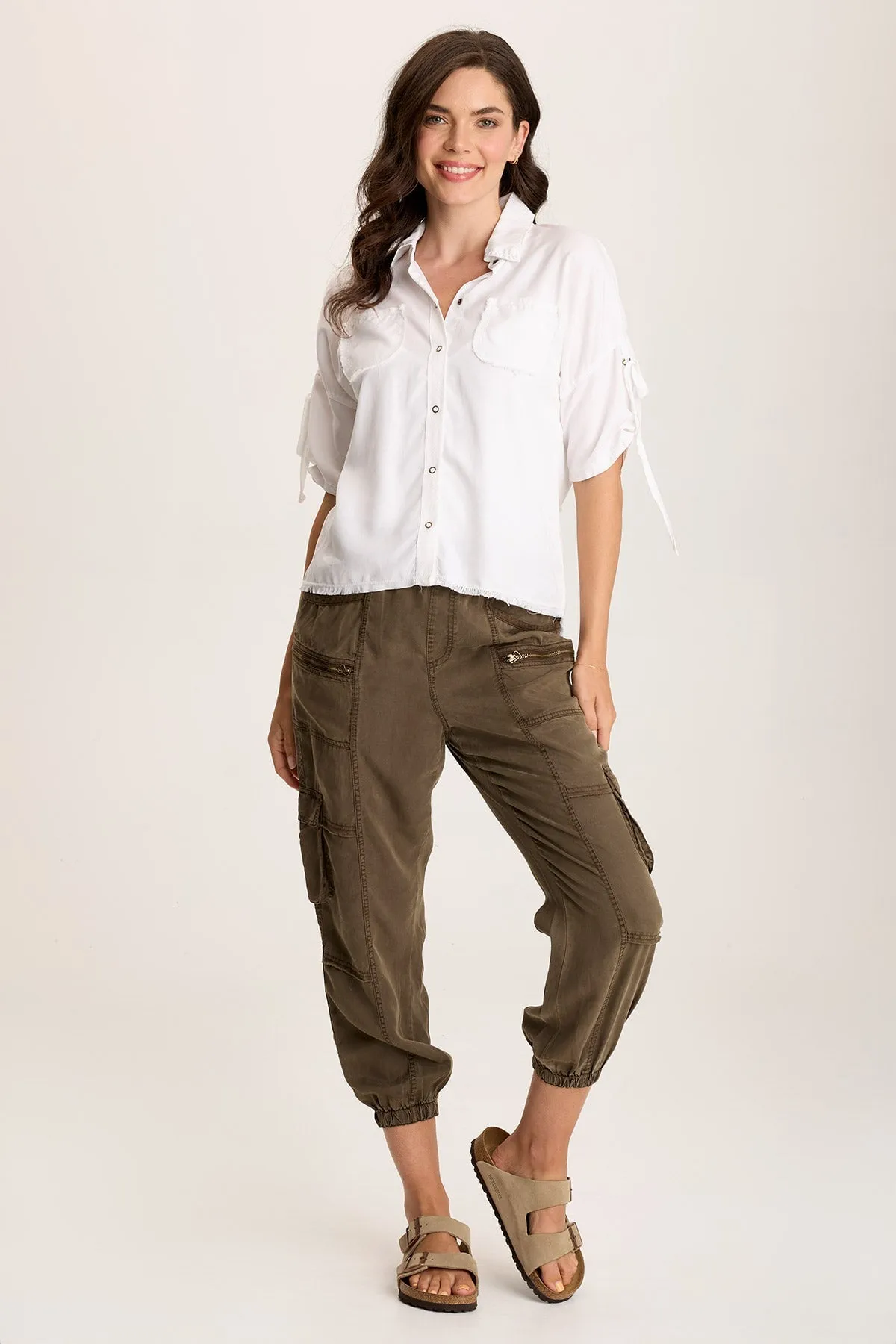 Mountain Cool Vinton Twill Jersey Button-Up Collared Top