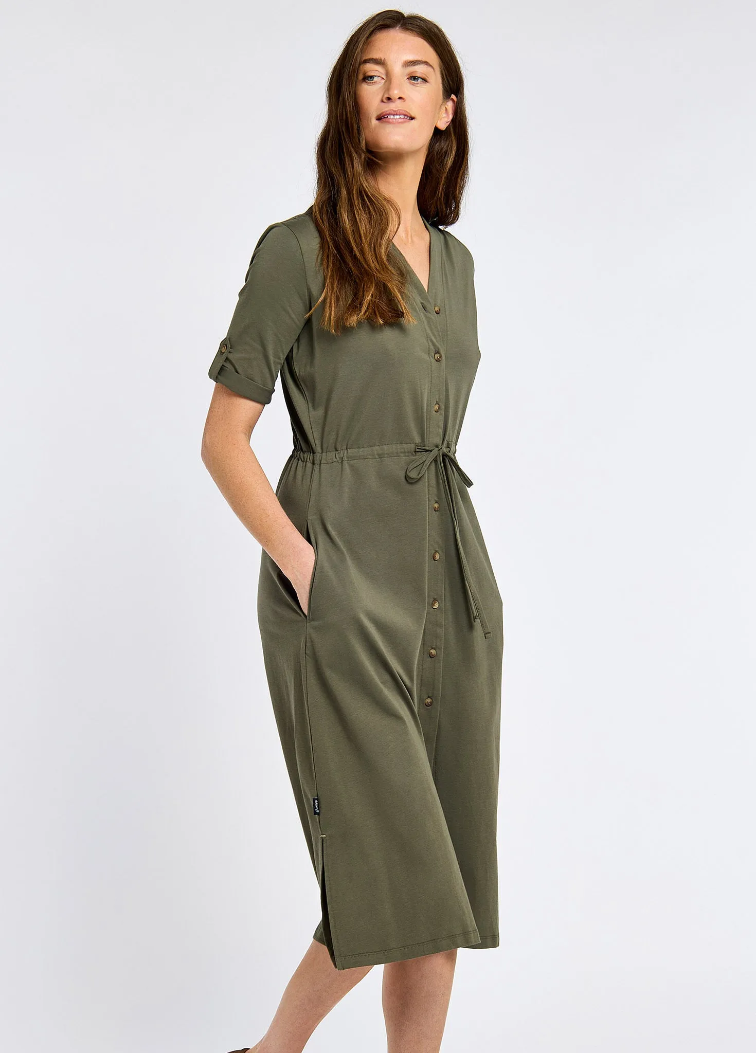 Hanlon Women??s midi length shirt dress - Kelp Fairy Mood