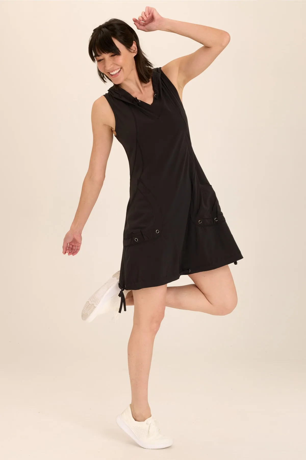 Sumi Active Whisper Stretch Hooded Cargo Mini Dress Summer Air