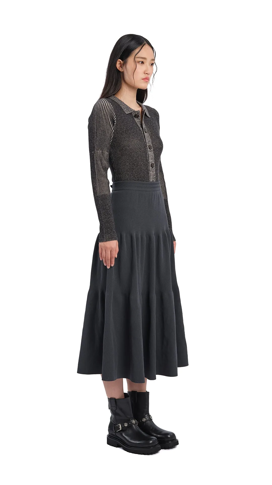 Knitted Dolly Skirt raw hem Low Rise
