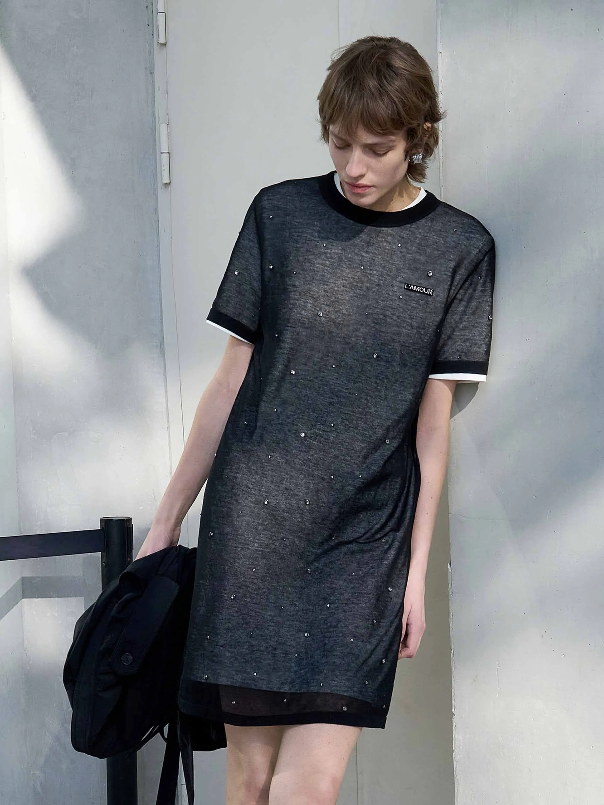Layered T-shirt Dress Edge Mood Elegant formal mini gown