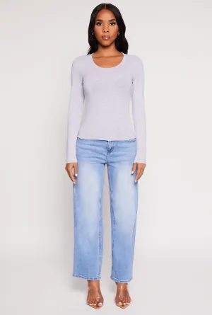 Basic Scoop Neck Long Sleeve Top Picnic