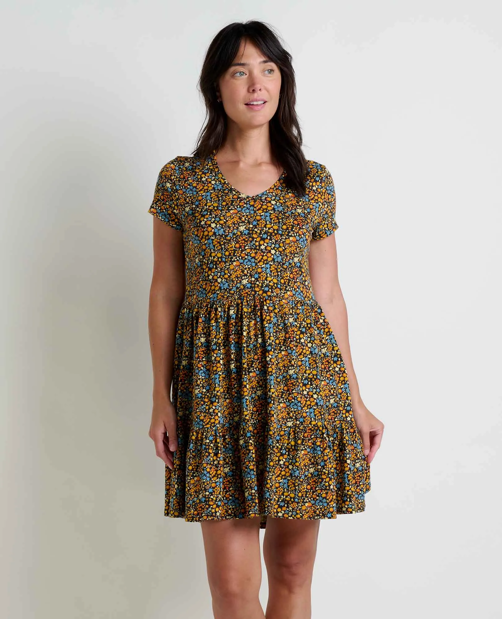 Epic Glow Meeting Ready Marley Tiered Short Sleeve Dress