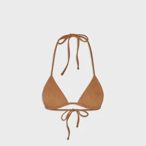 Eco Friendly Dyeing Low Profile Fastener Frankies Bikinis x Bella Hadid Nick Suede Top - Sunkissed Suede