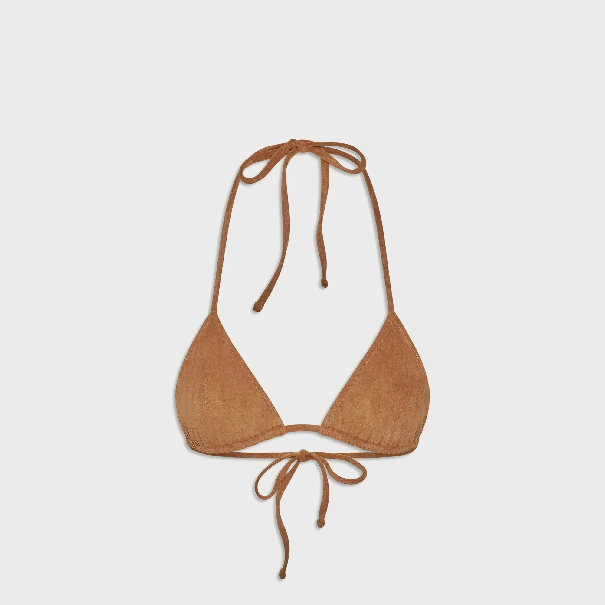 Non Slip Grip Technology Built In Shelf Bra Frankies Bikinis x Bella Hadid Nick Suede Top - Sunkissed Suede