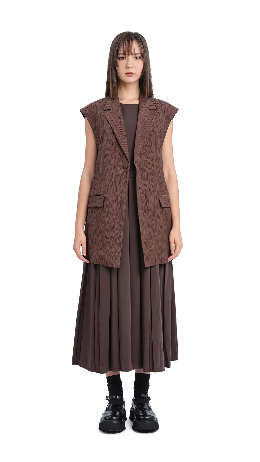 Pleated Cut-out Dress Chic Fit