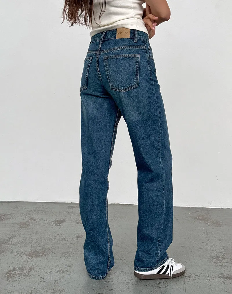 Run Ready Mid Rise Slim Parallel Jeans in Mid Blue Used