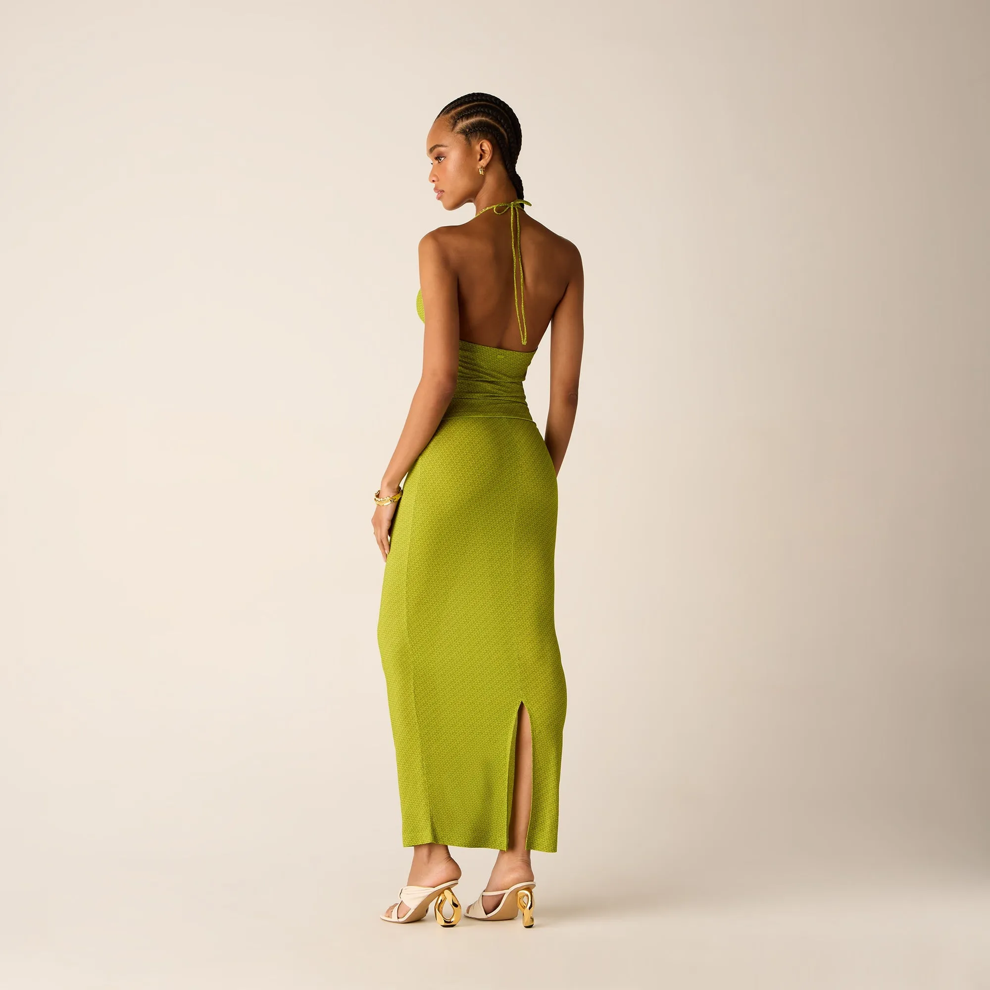 Kith Women Sori Micro Monogram Halter - Pistachio Customizable Minimal Smooth