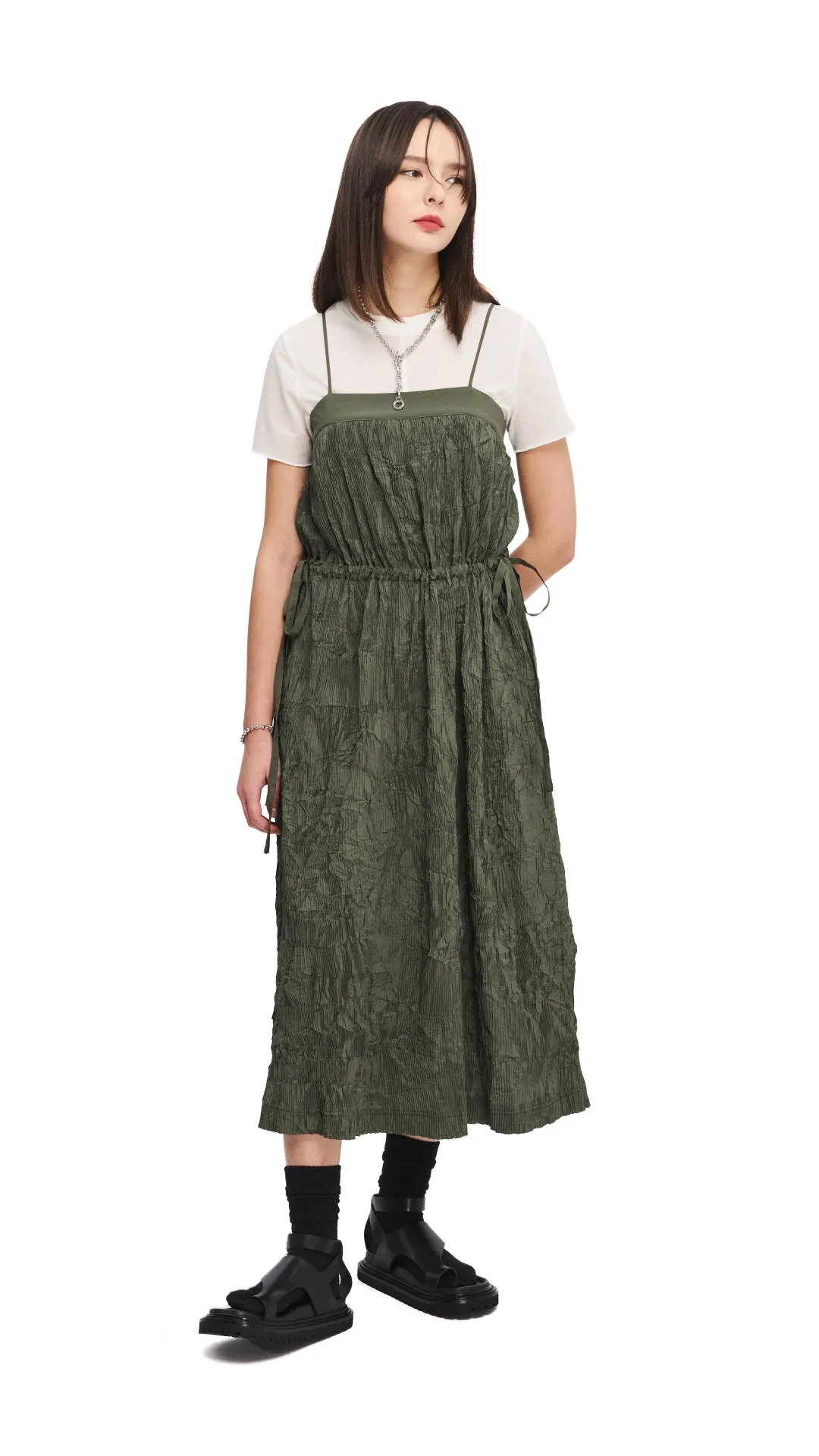 Crinkle Pleat Dress EcoCertifiedTextile