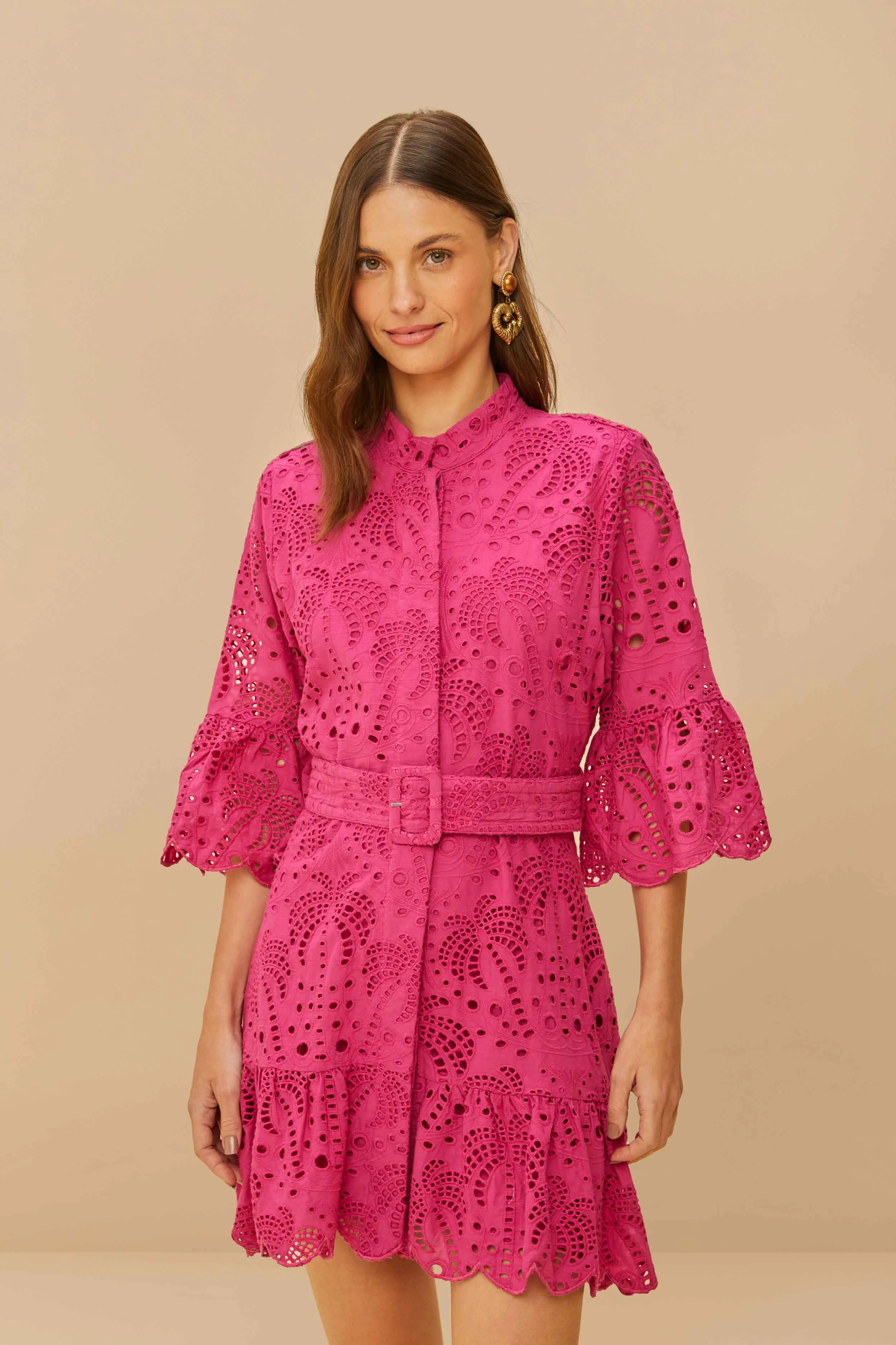 Pink Palm Tree Mini Dress Bar Scene