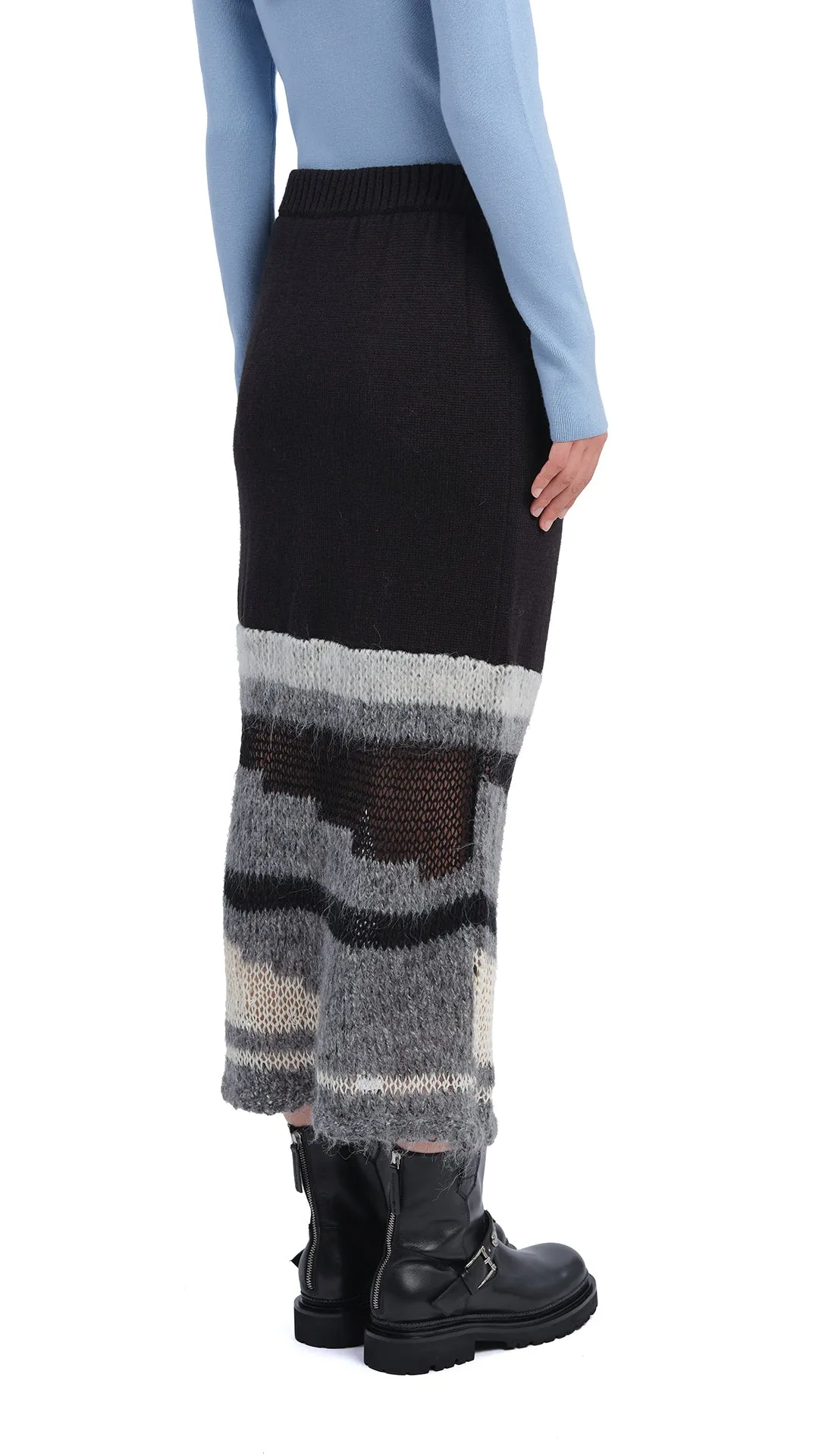 Refined Edge Mix Yarn Knit Skirt