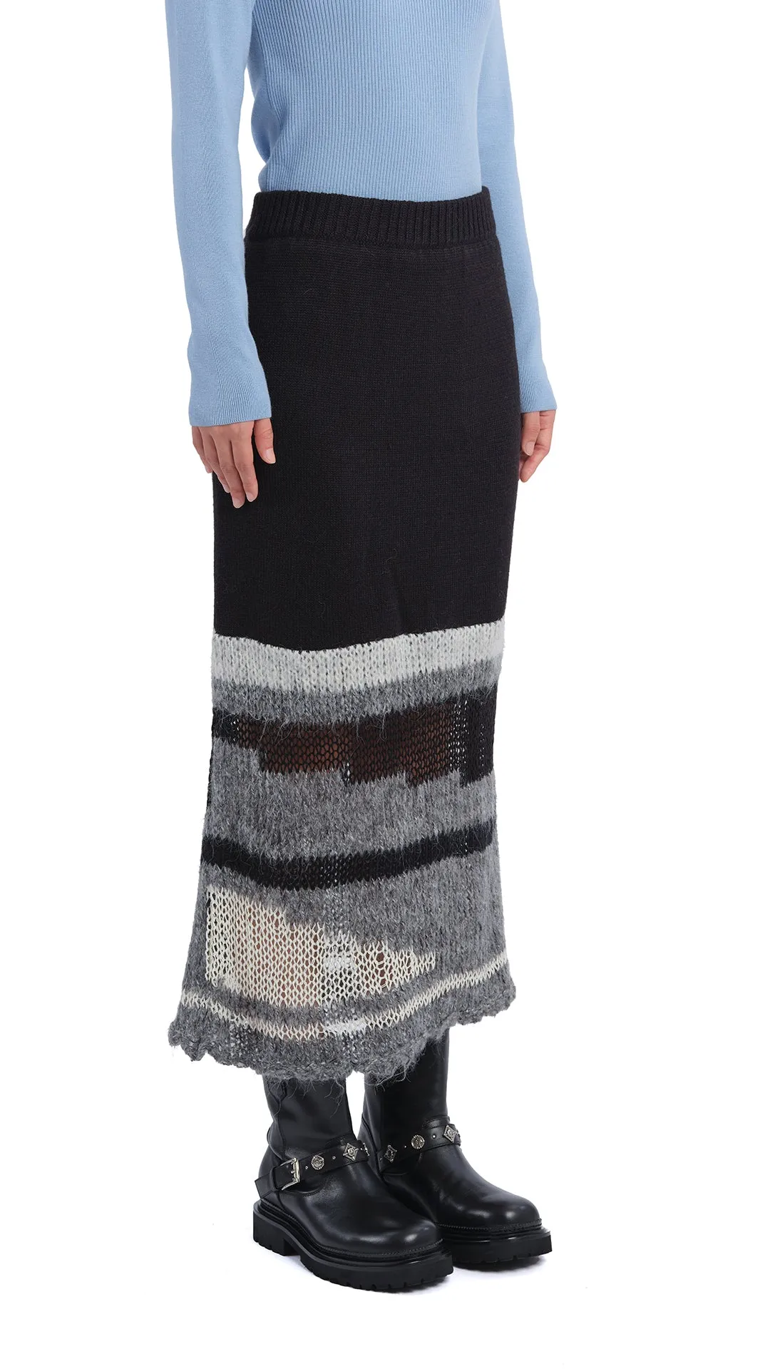 Mix Yarn Knit Skirt Wardrobe Basics