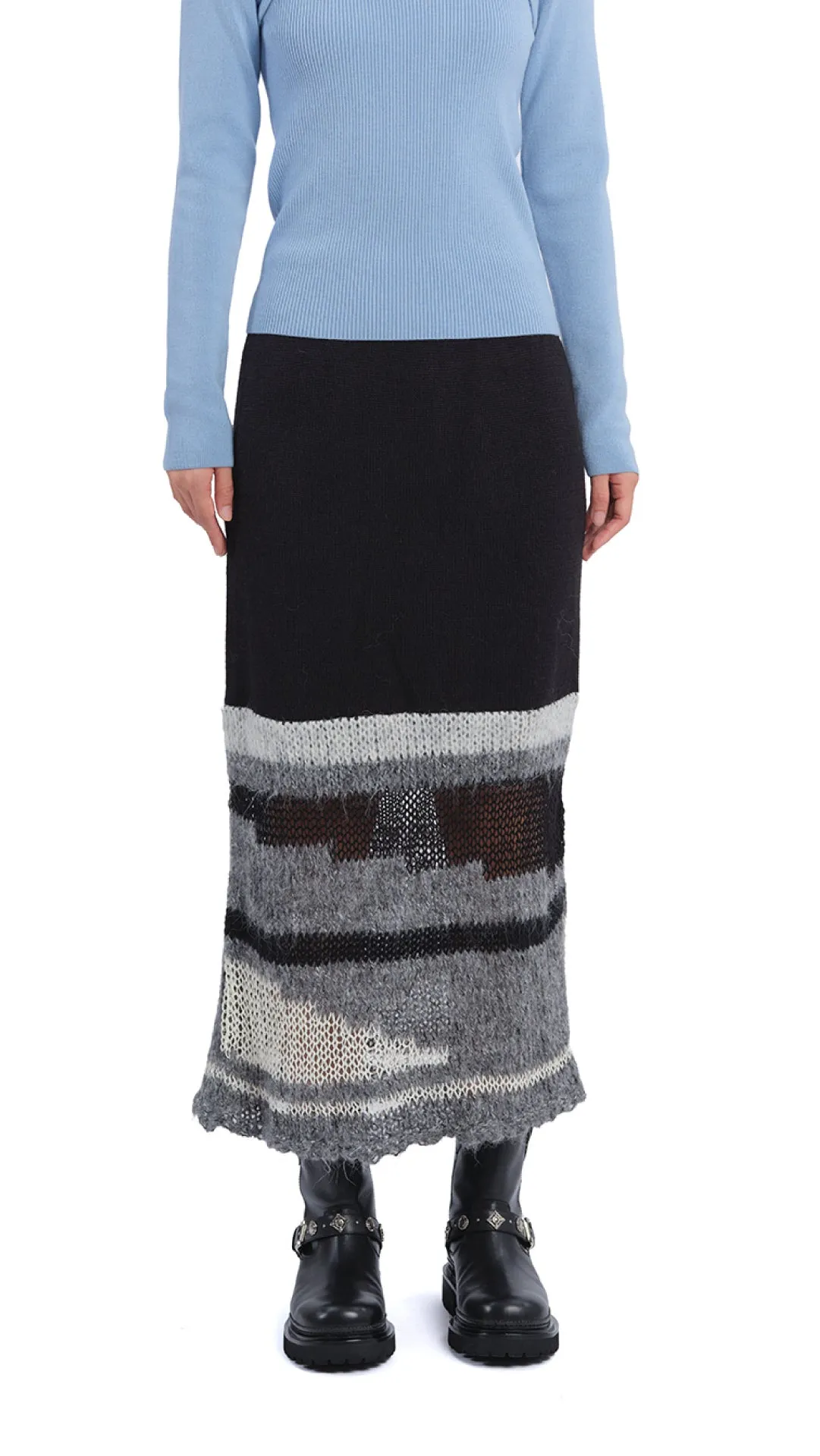 Clean Mood Mix Yarn Knit Skirt