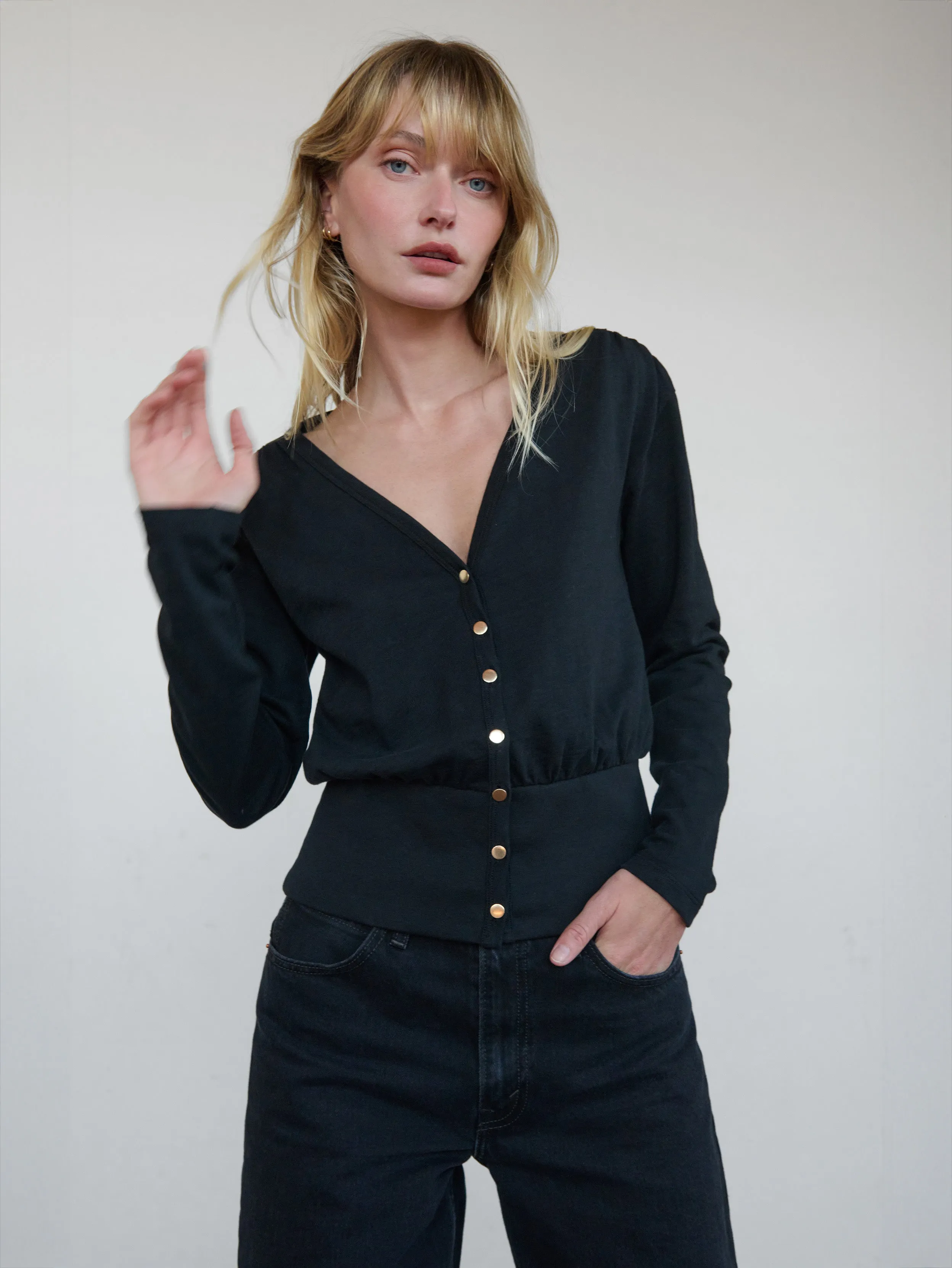 Natural Fiber Blend Colette Cardigan Top