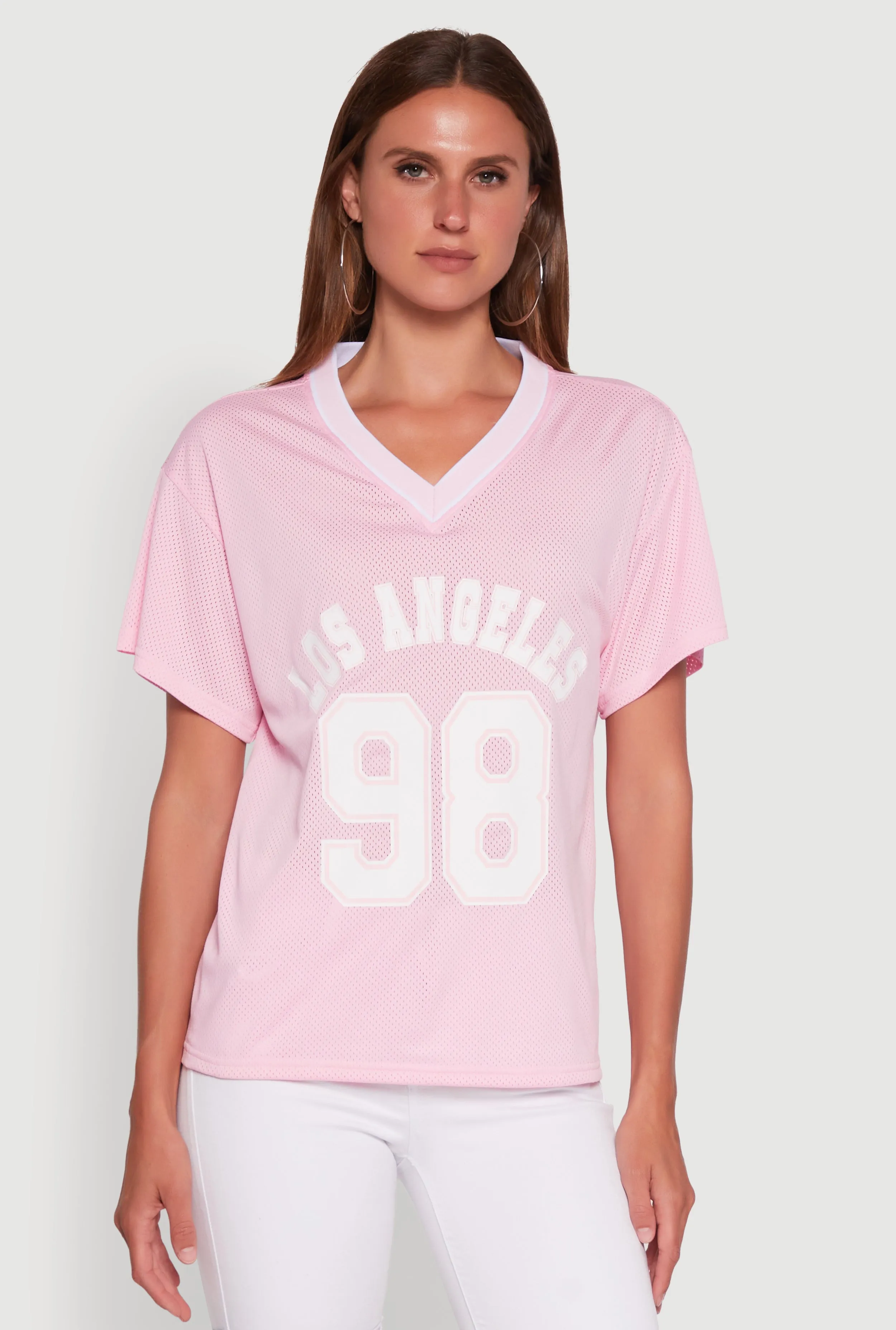 Iris Los Angeles 98 Graphic V-Neck Jersey Effortless Wearable Timeless Comfort Wear