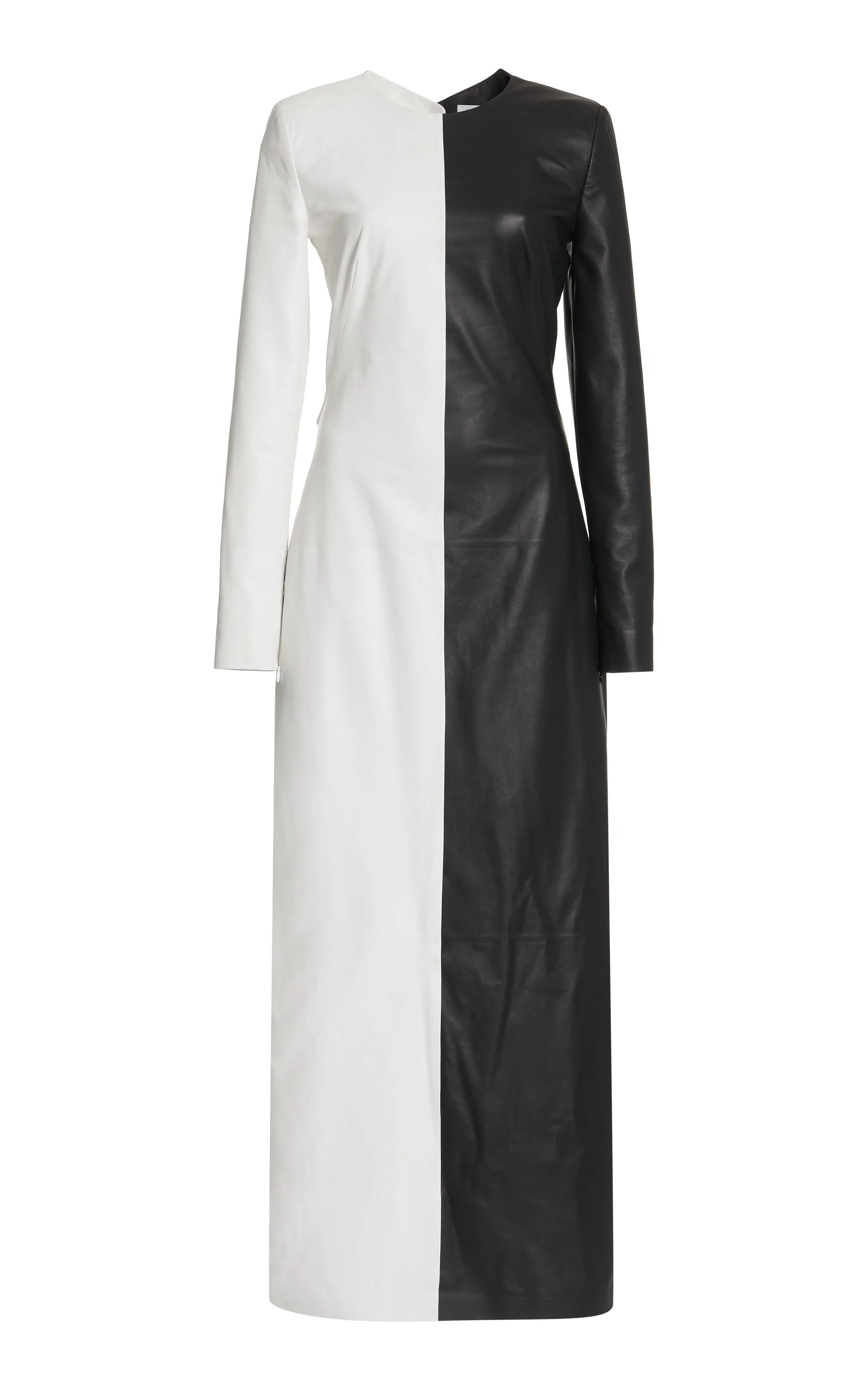 Rain Fit Currie Dress in Black & White Nappa Leather