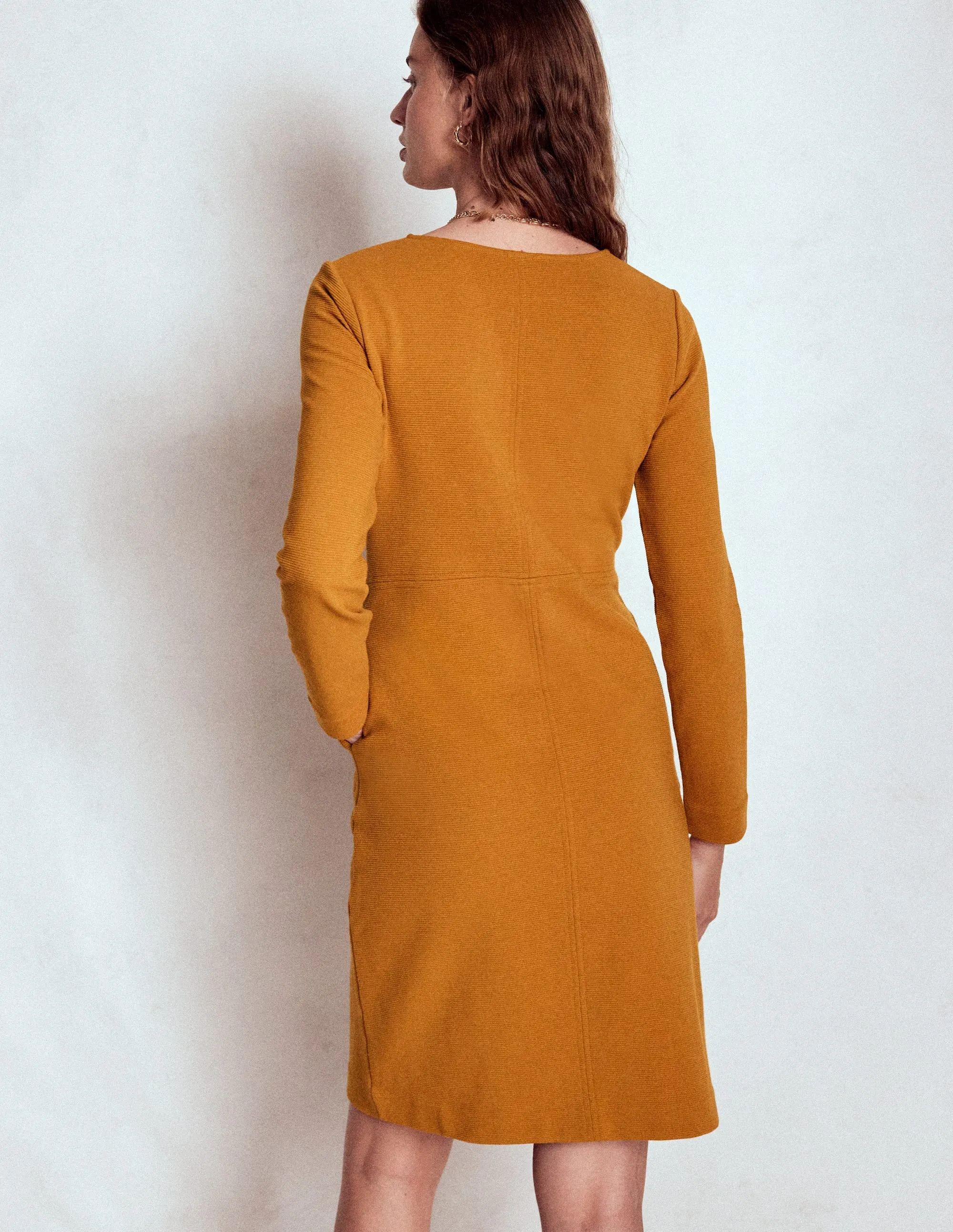 Hypoallergenic fabric Chic Silhouette Cornelia Ottoman Dress-Toffee Brown