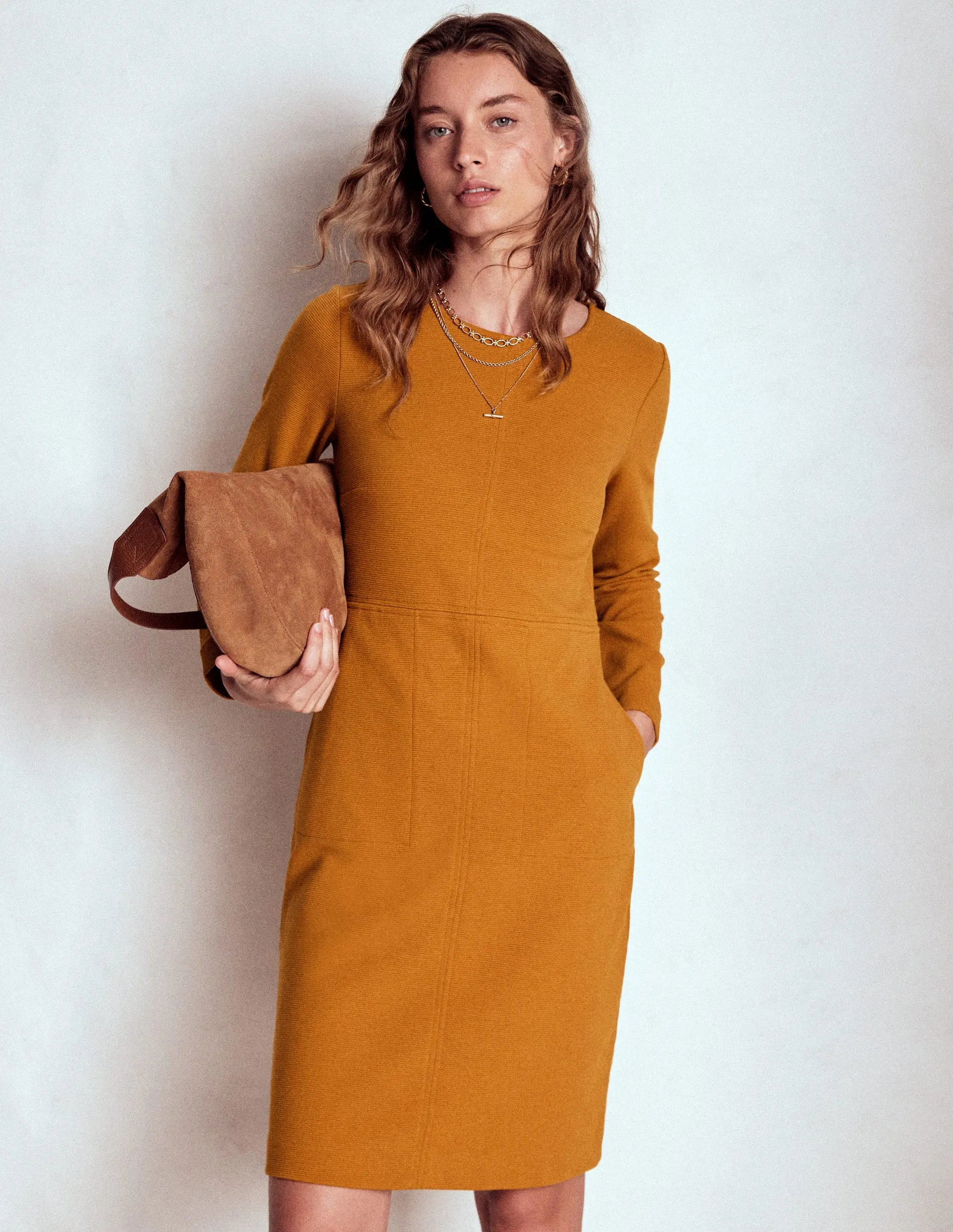 Style Fresh Cornelia Ottoman Dress-Toffee Brown