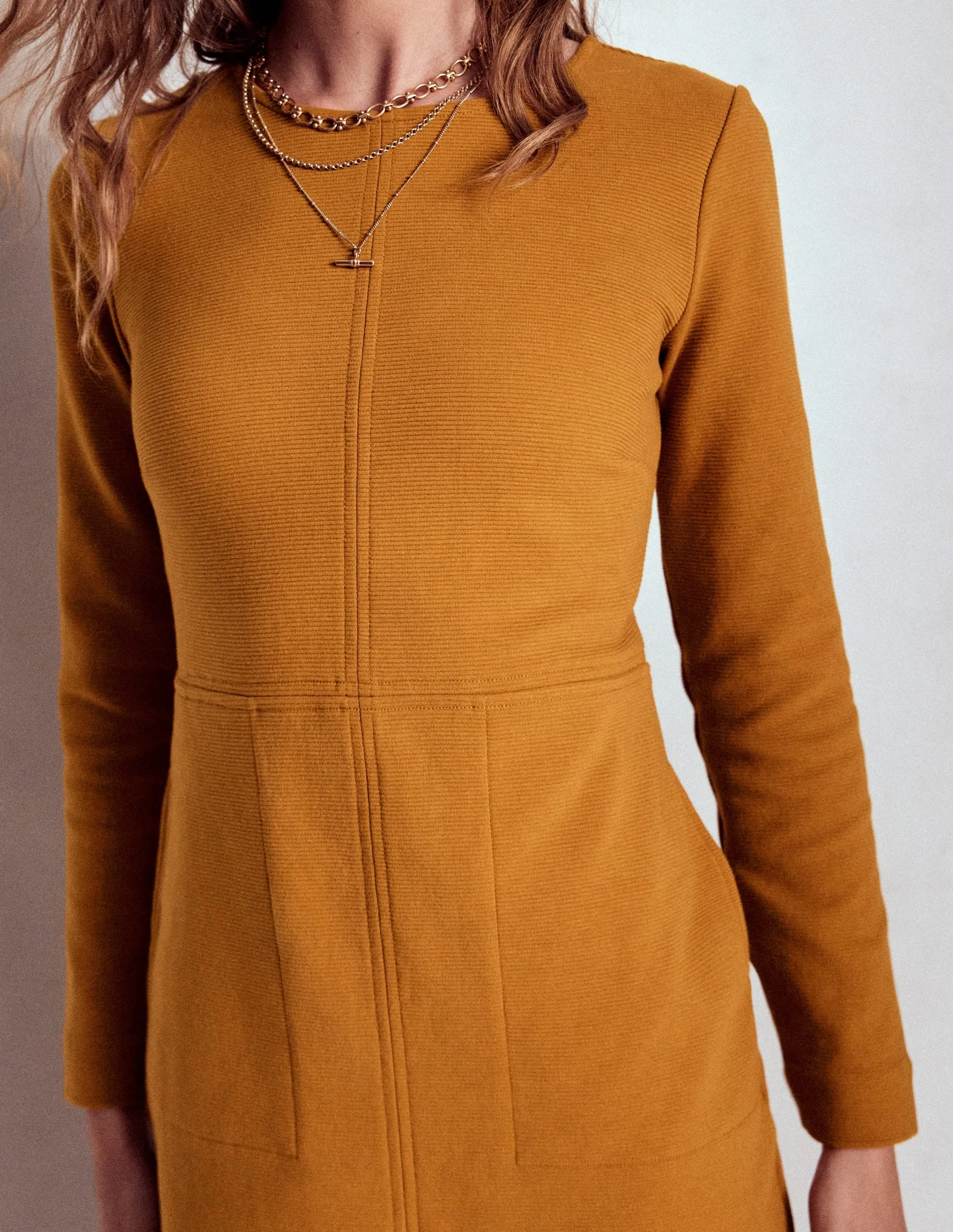 Cornelia Ottoman Dress-Toffee Brown High Thread Count Cotton Cozy Design