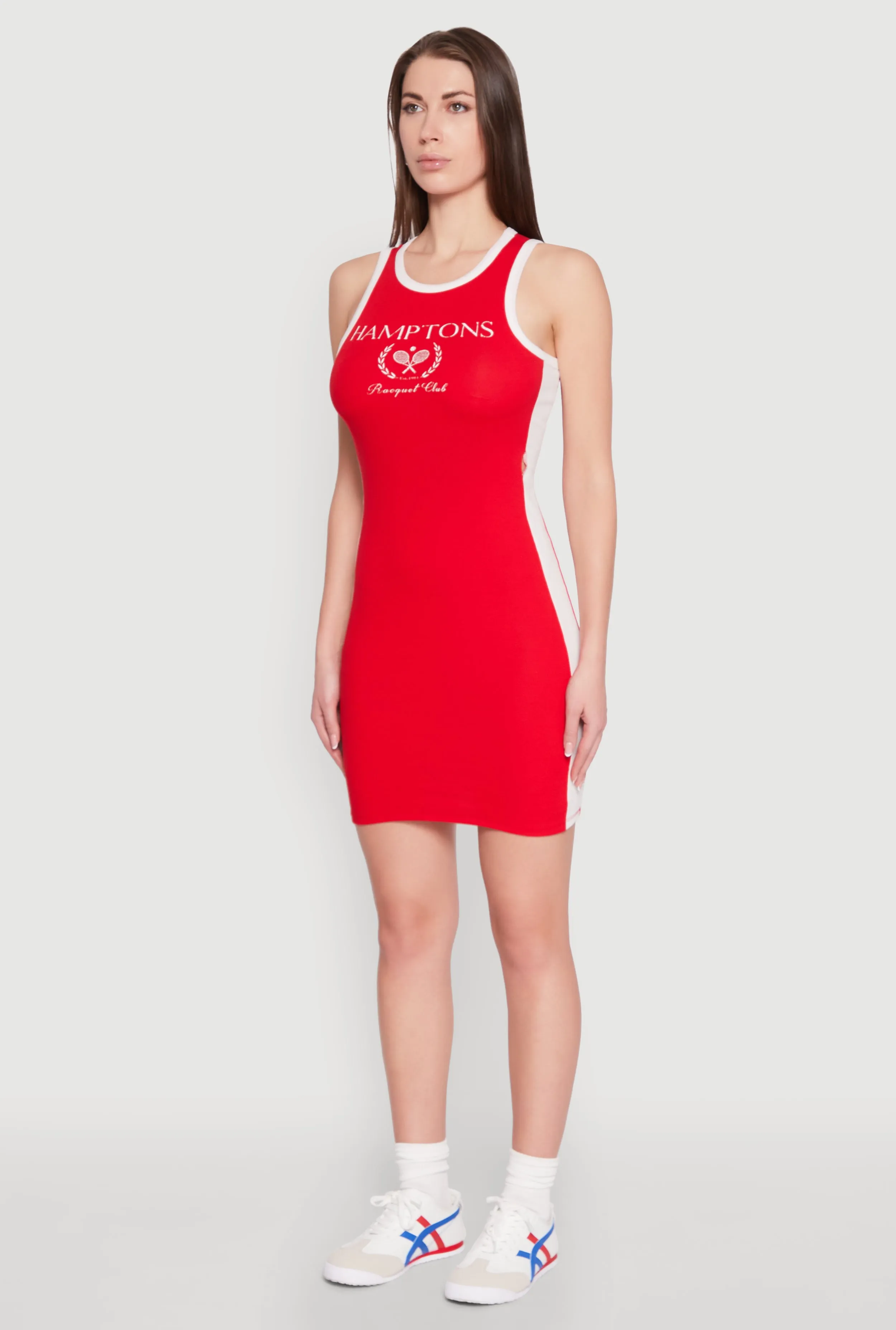 Bold Wear Contrast Trim Hamptons Graphic Mini Dress