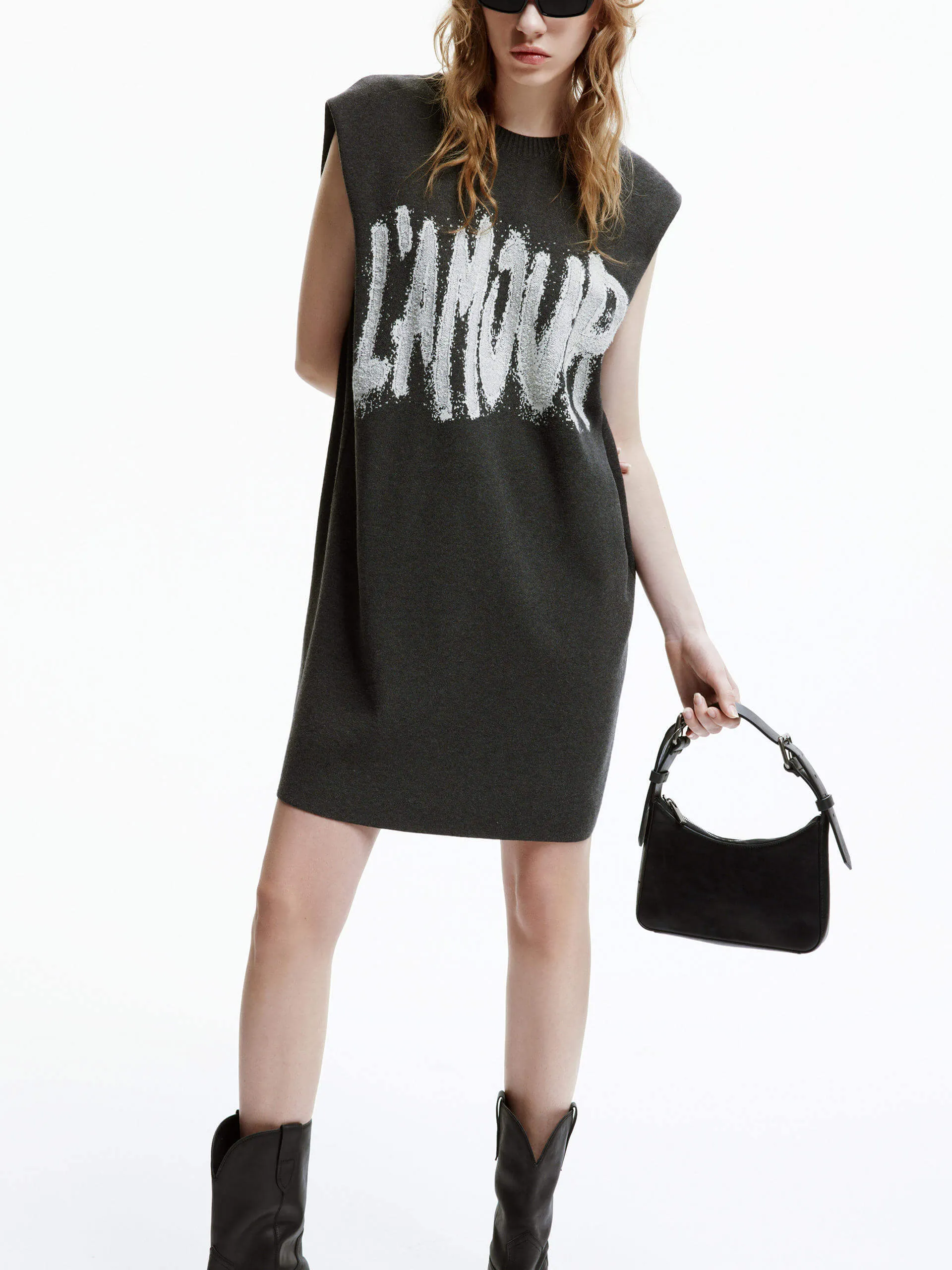 Flattering Design Look Letter Print Sleeveless Dress