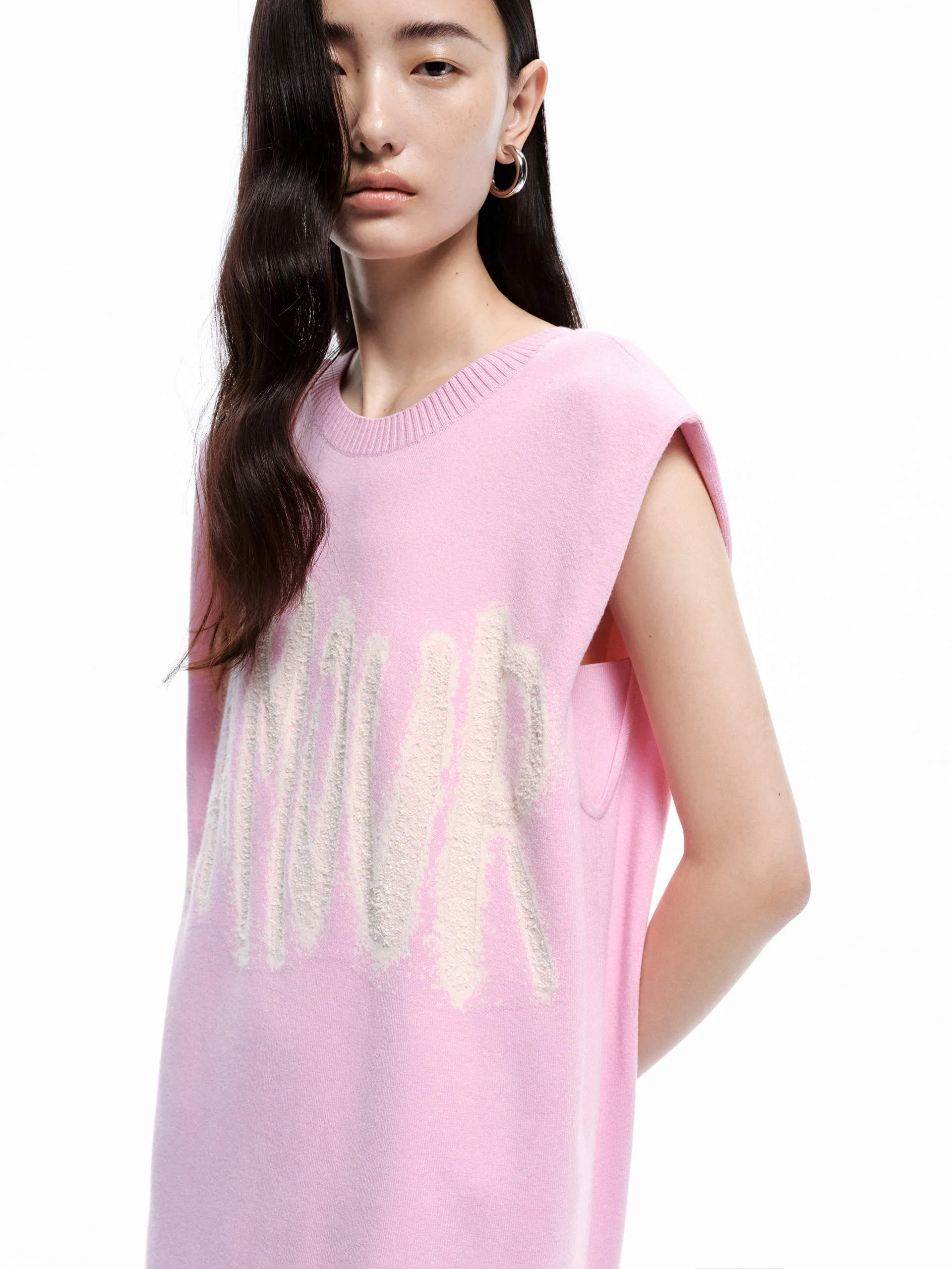 Bold Look Secure fastening Letter Print Sleeveless Dress