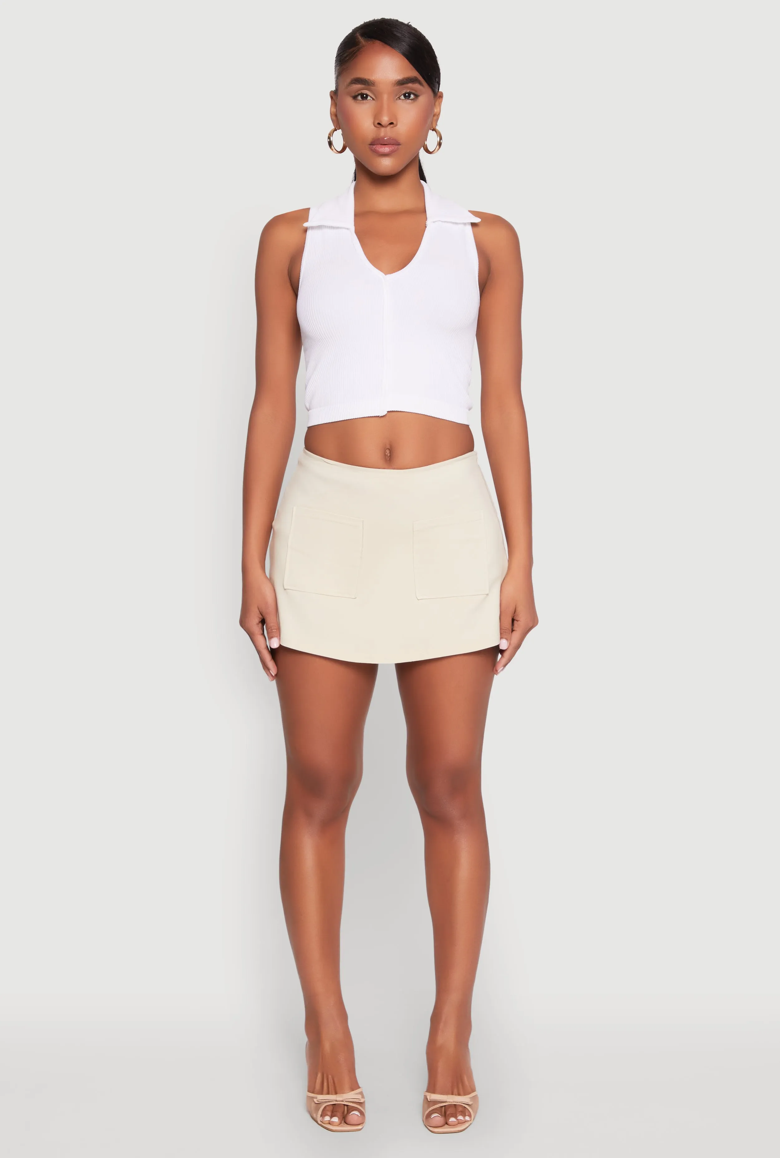 Ankle length Front Pocket Mini Skort
