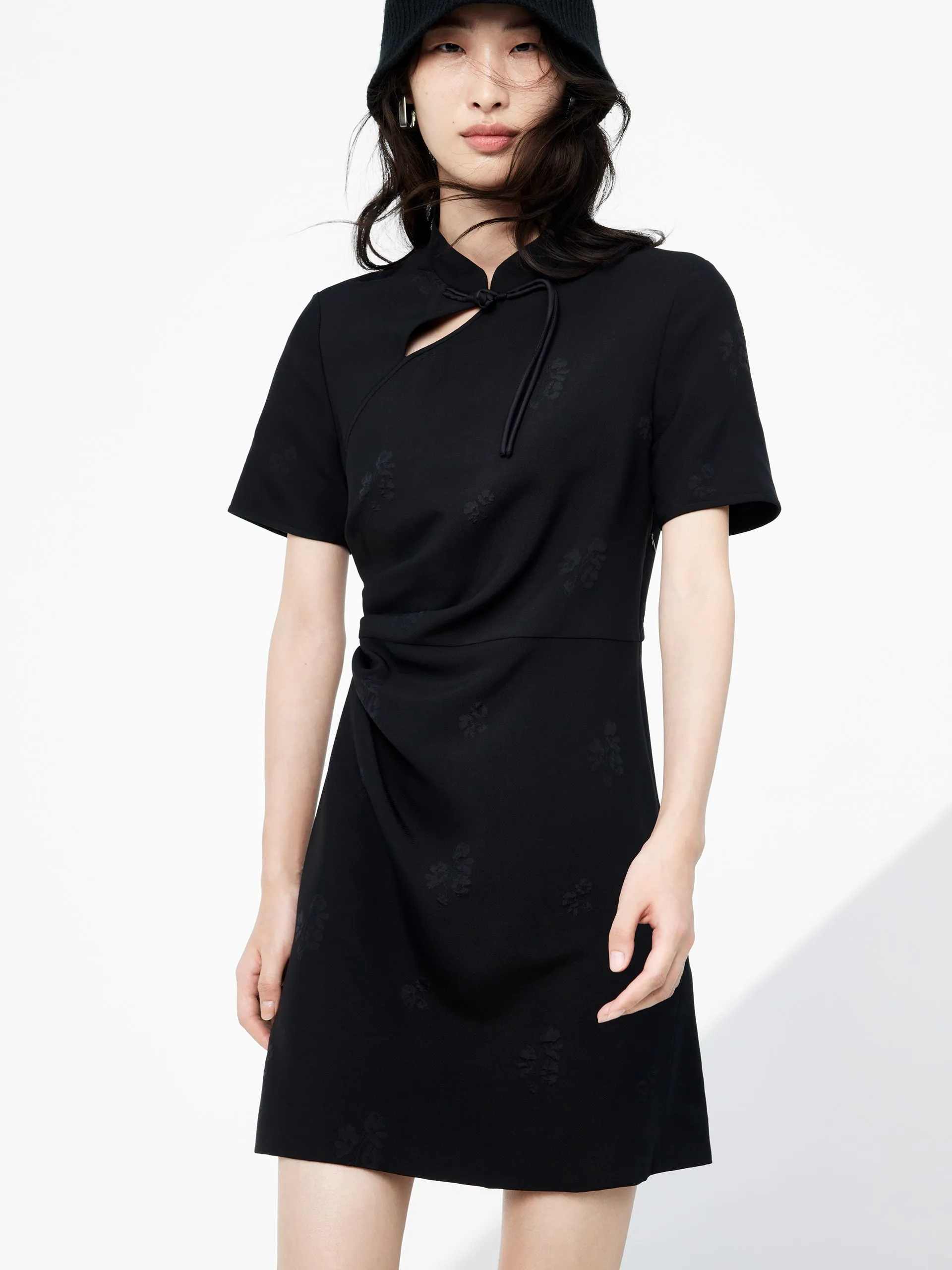 old town Self expression Cheongsam Buckle Cutout Dress