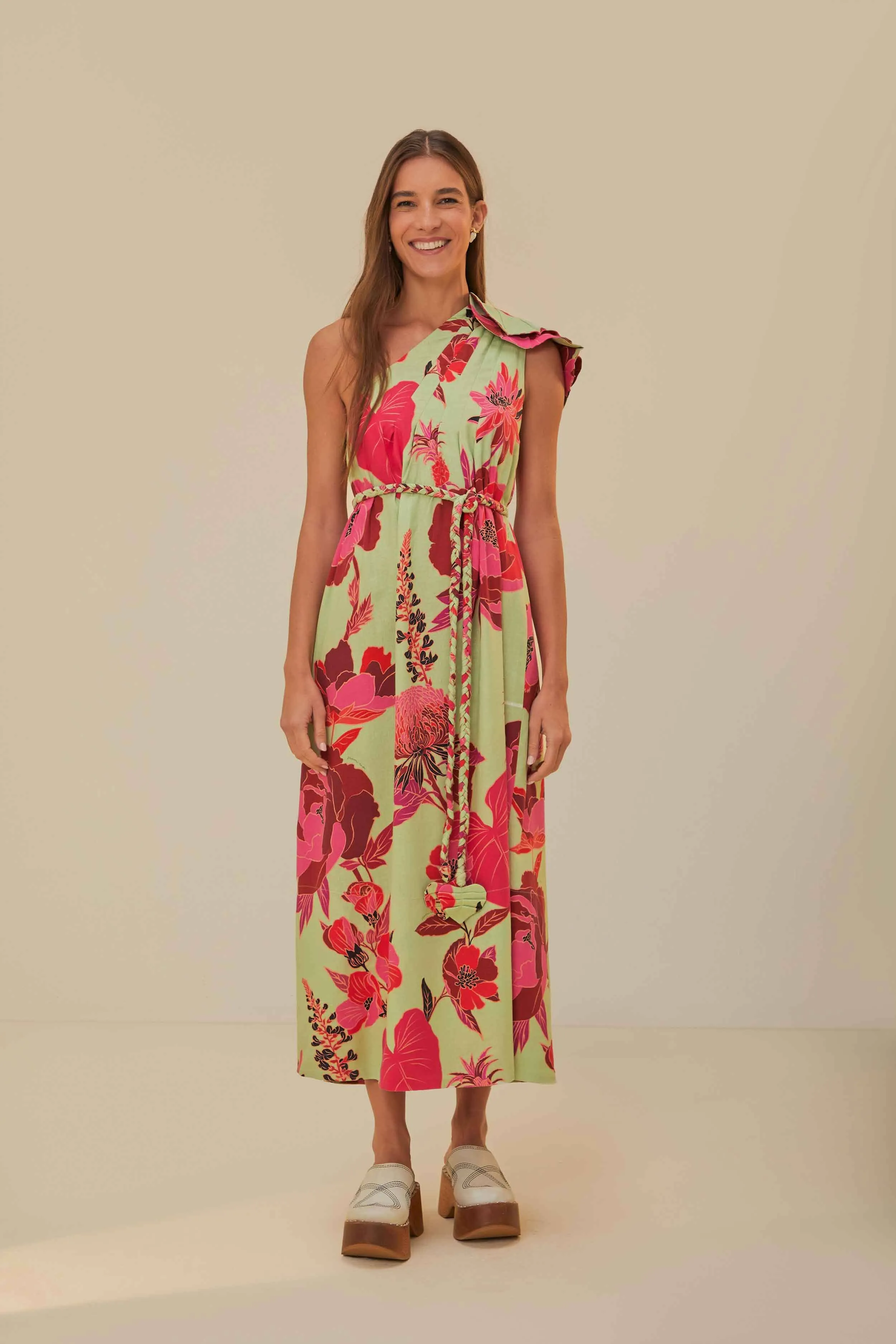 Silent Sea Lilac Soft Green Fresh Garden Lenzing? Ecovero? Euroflax? Maxi Dress