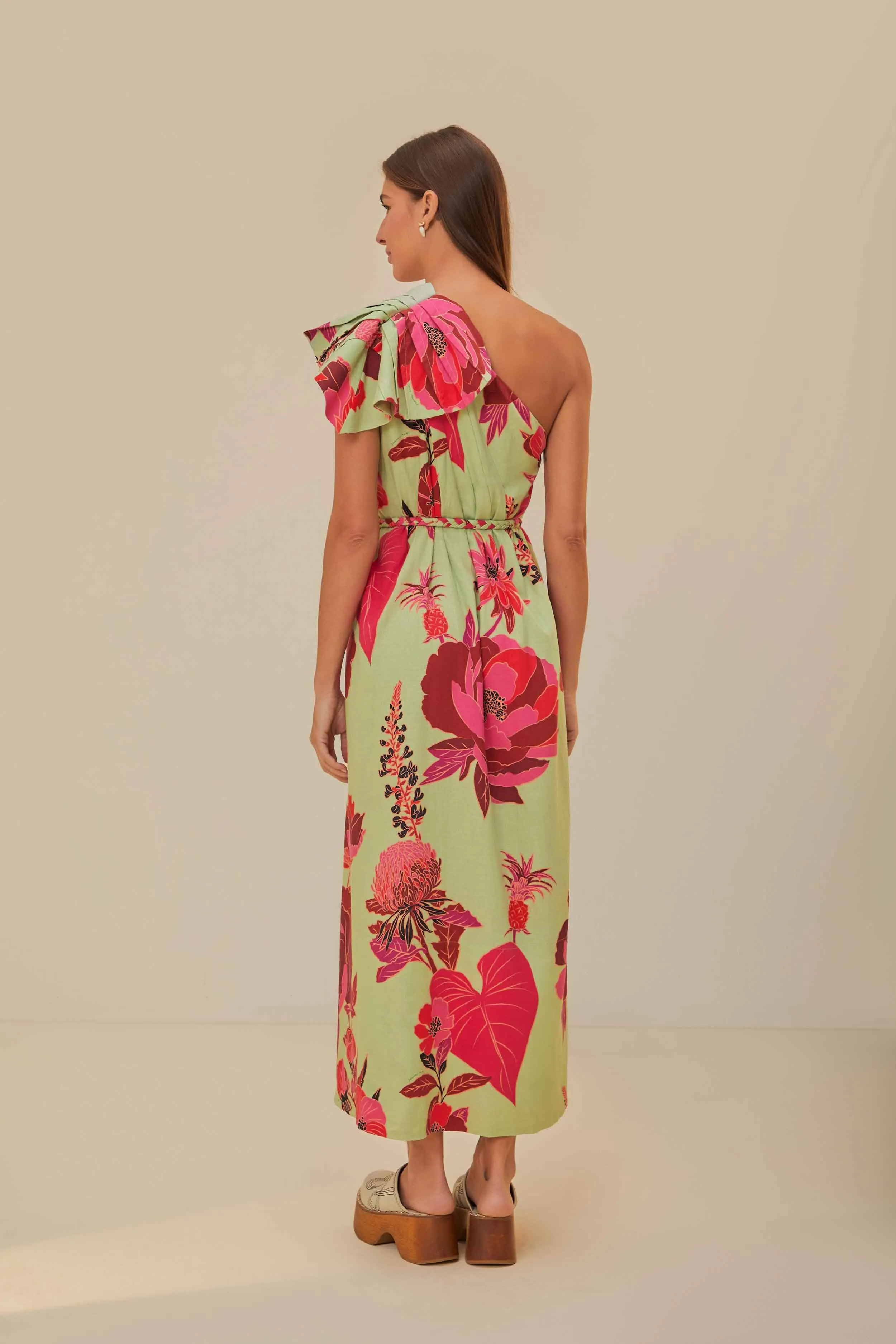 Desert Air Dye Glow Green Fresh Garden Lenzing? Ecovero? Euroflax? Maxi Dress
