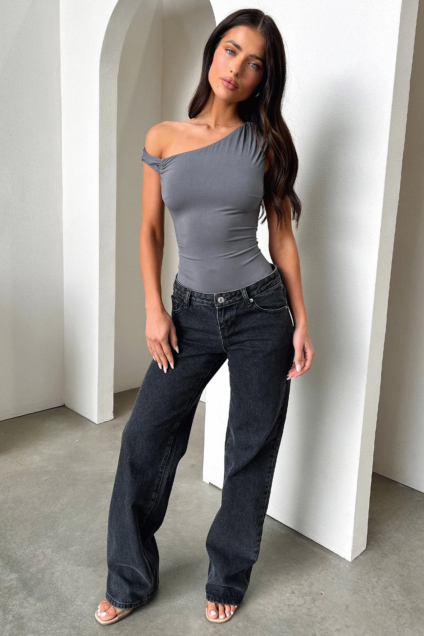 Everyday Charming Aspen Bodysuit - Charcoal