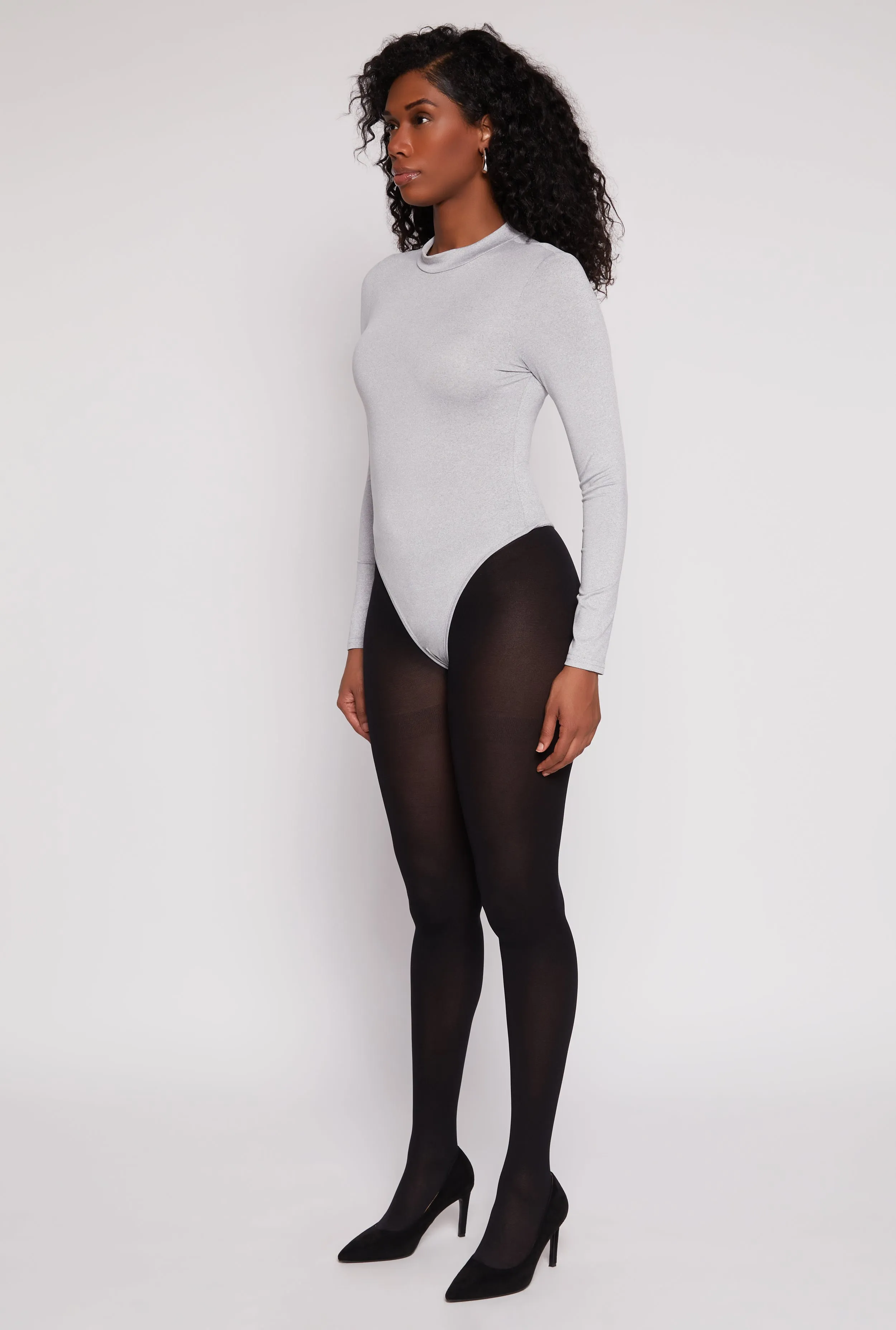 Daisy Mock Neck Long Sleeve Bodysuit Active Luxury