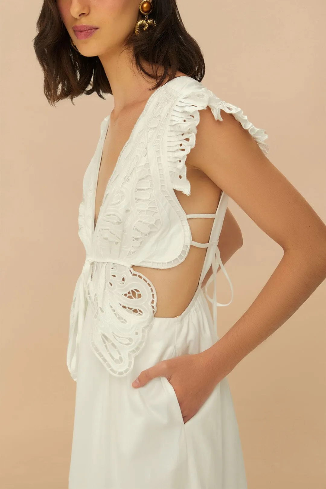 Ruby Shine Relaxed fit knee-length piece Off-White Butterfly Richelieu Midi Dress