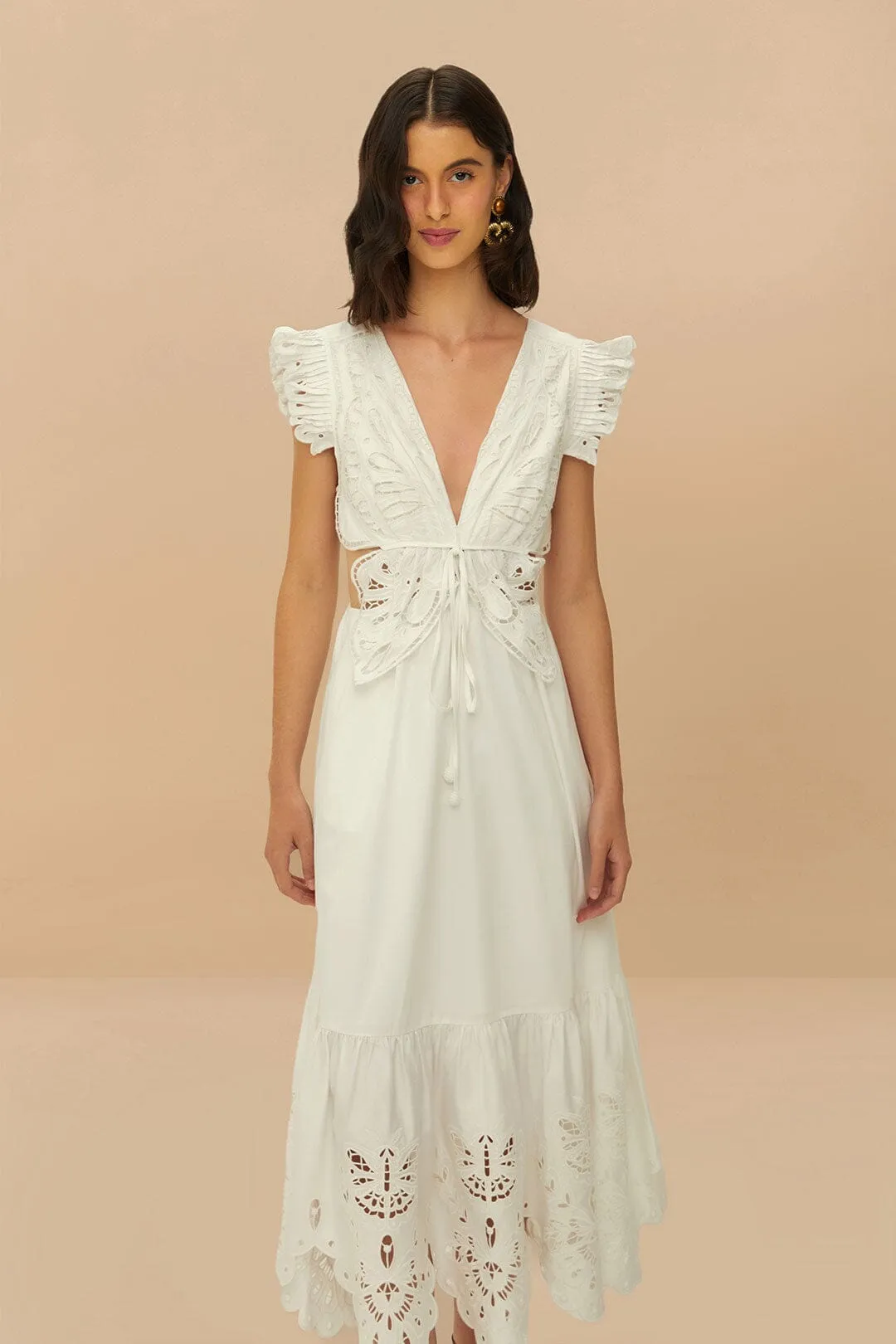 Off-White Butterfly Richelieu Midi Dress Fashionable appearance