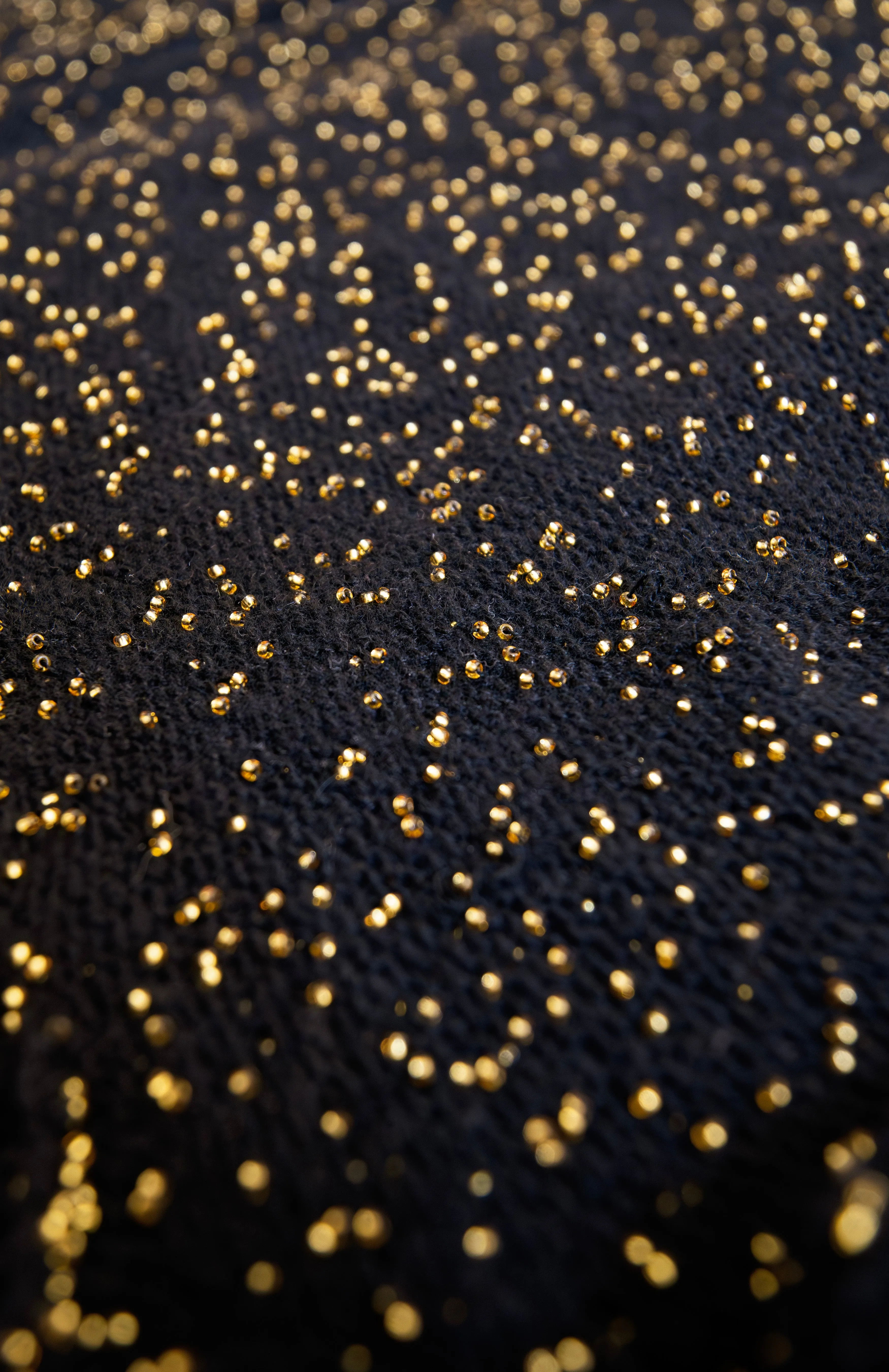 Pan Knit Maxi Skirt in Black & Gold Beaded Cashmere Antibacterial Treatment
