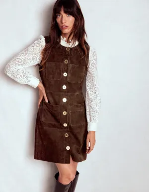 Evelyn Suede Shift Dress-Dark Chocolate Trend Soft