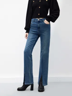 Front Slit Straight Jeans Mood Fit