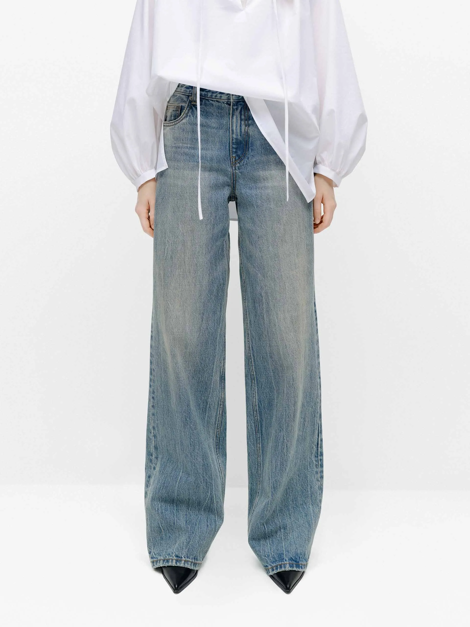 Relaxed Cotton Straight Jeans Daywear Fit