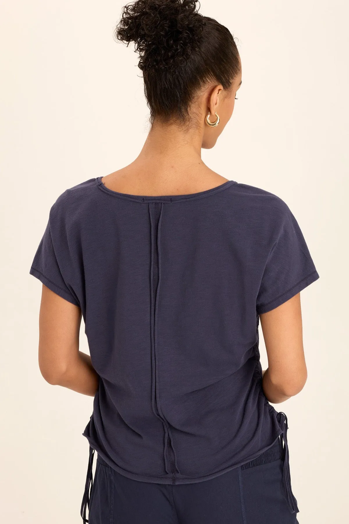 SoftTouchFinish Diggory Cinched Cord V-Neck Jersey Tee