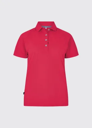 StainReleaseCoating Pure Linen Blend Riviera Women's Technical Polo - Red