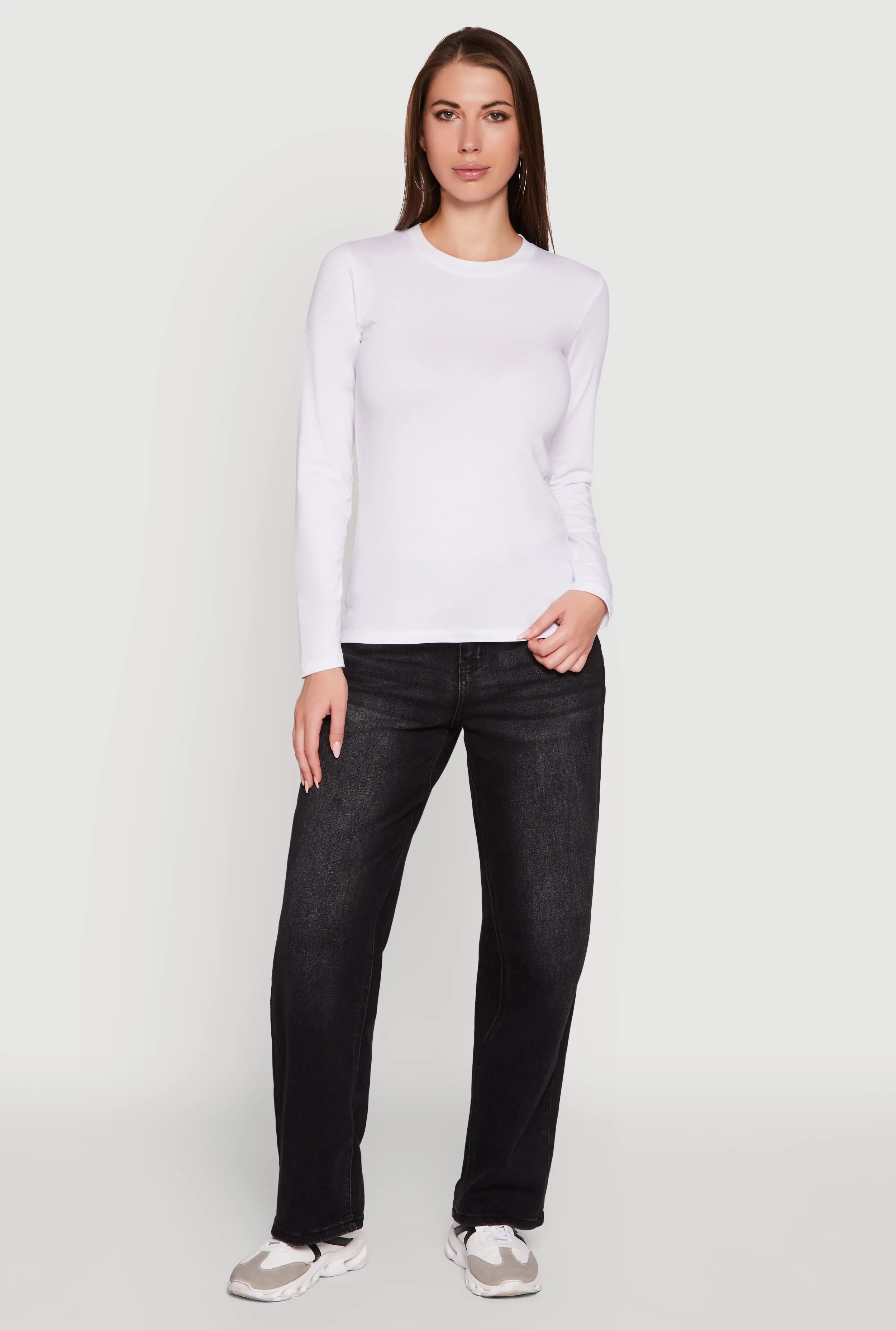 All-Purpose Wear Long Sleeve Basic Crew Neck T-Shirt