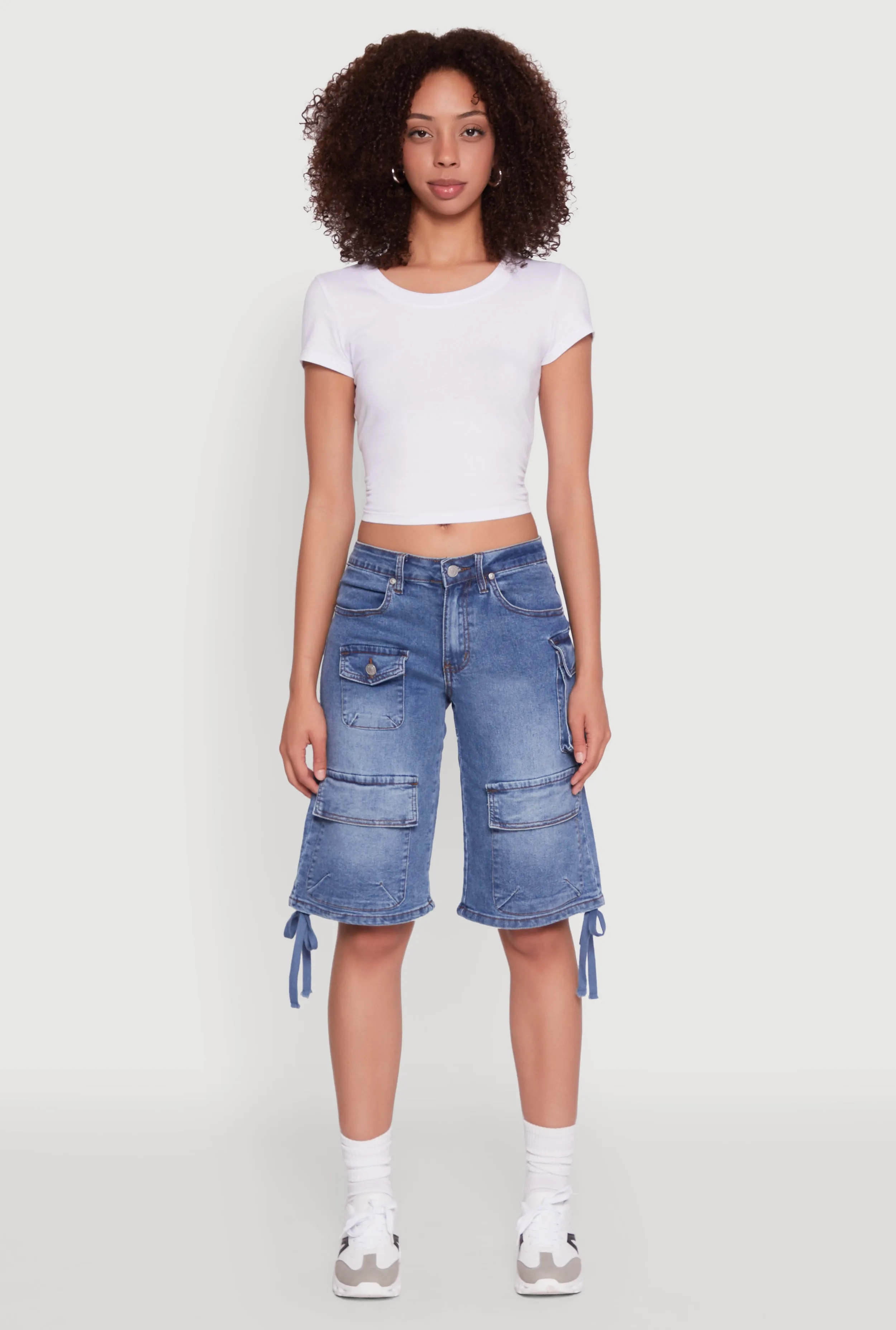 Denim shorts Madden Girl Denim Bermuda Shorts with Cargo Pockets
