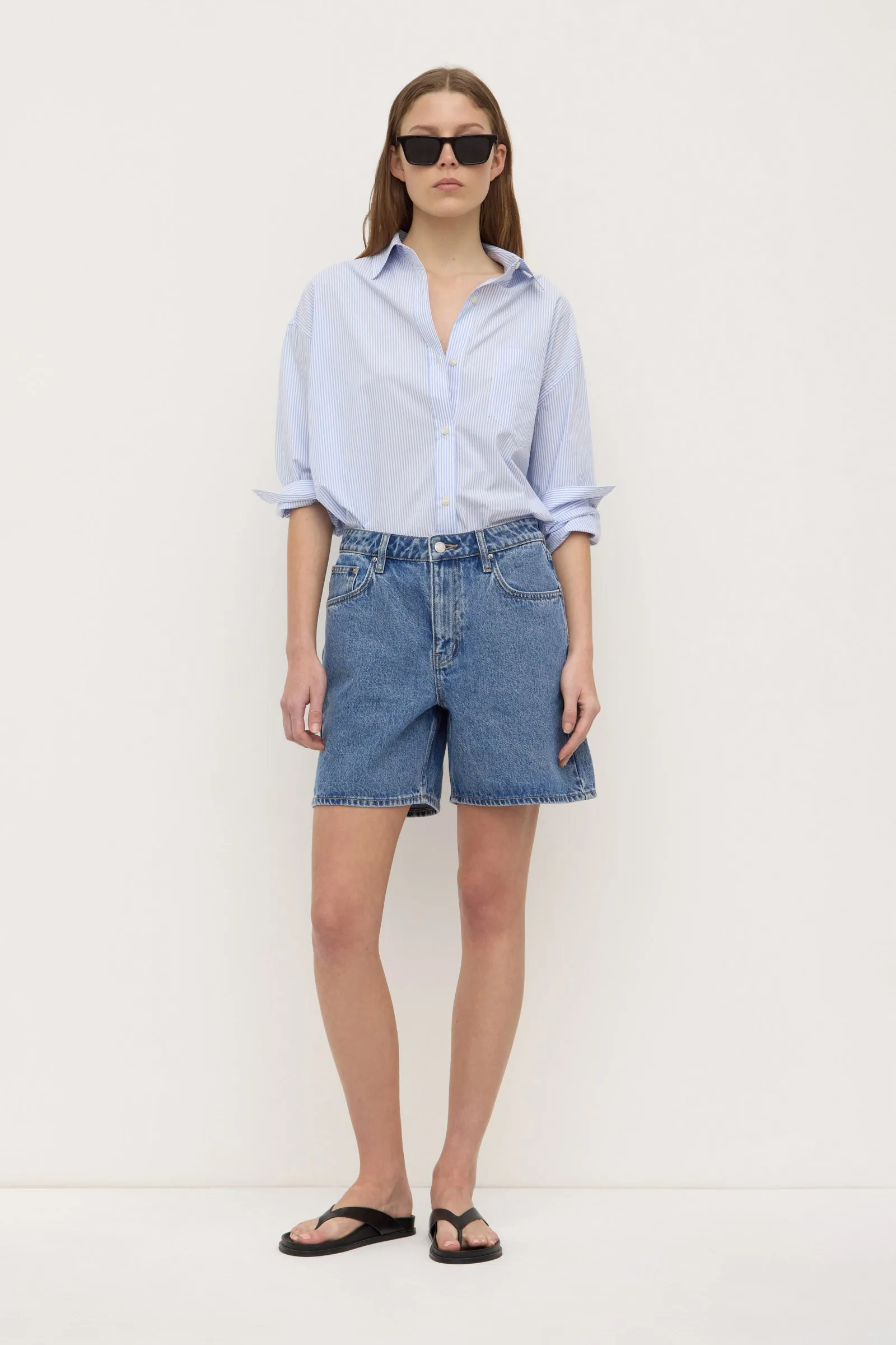 Mid Rise Vintage Denim Short cycling attire surf wear